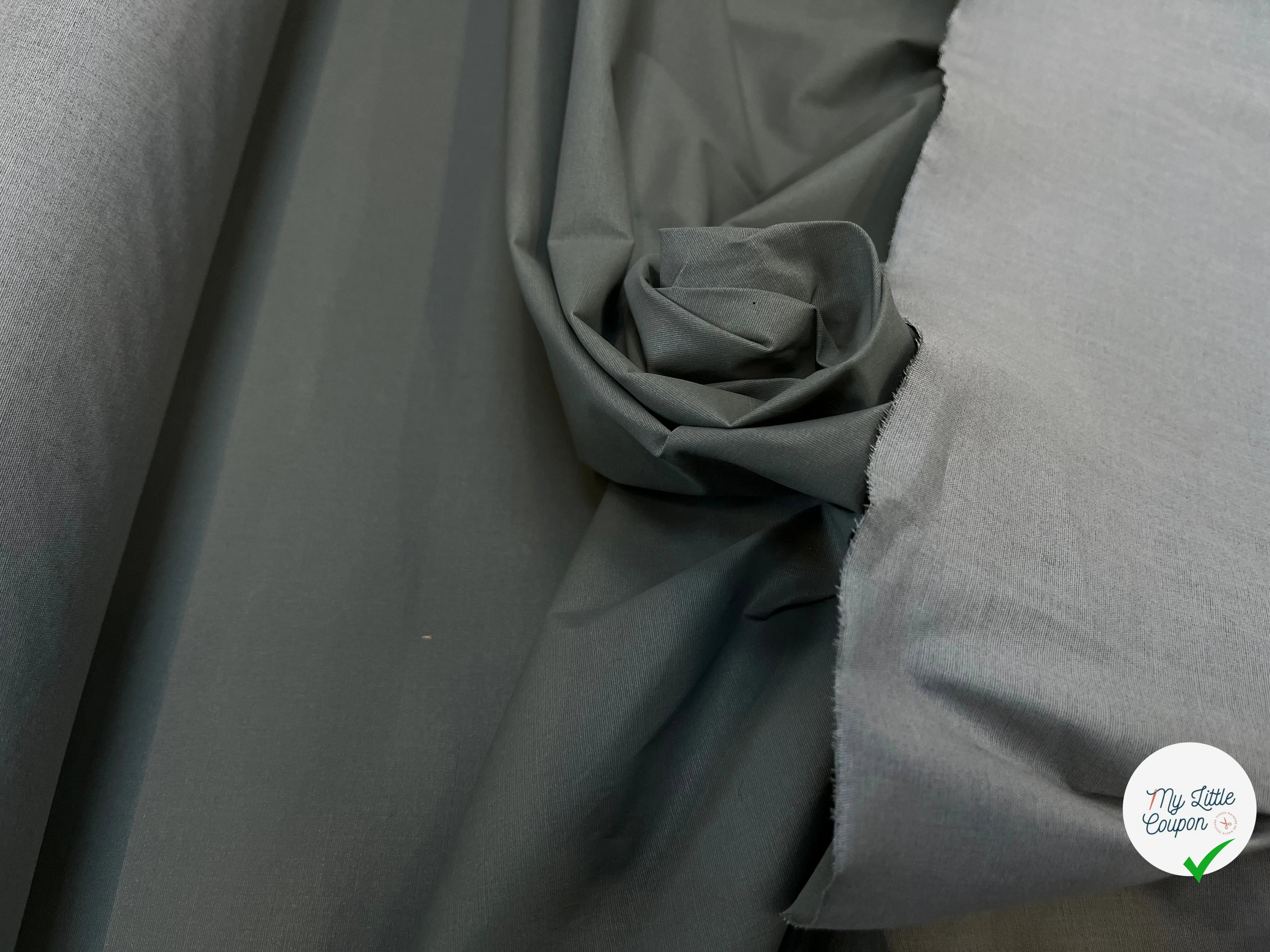 TOILE DE COTON CONTRECOLLÉ VERT GRIS - My Little Coupon