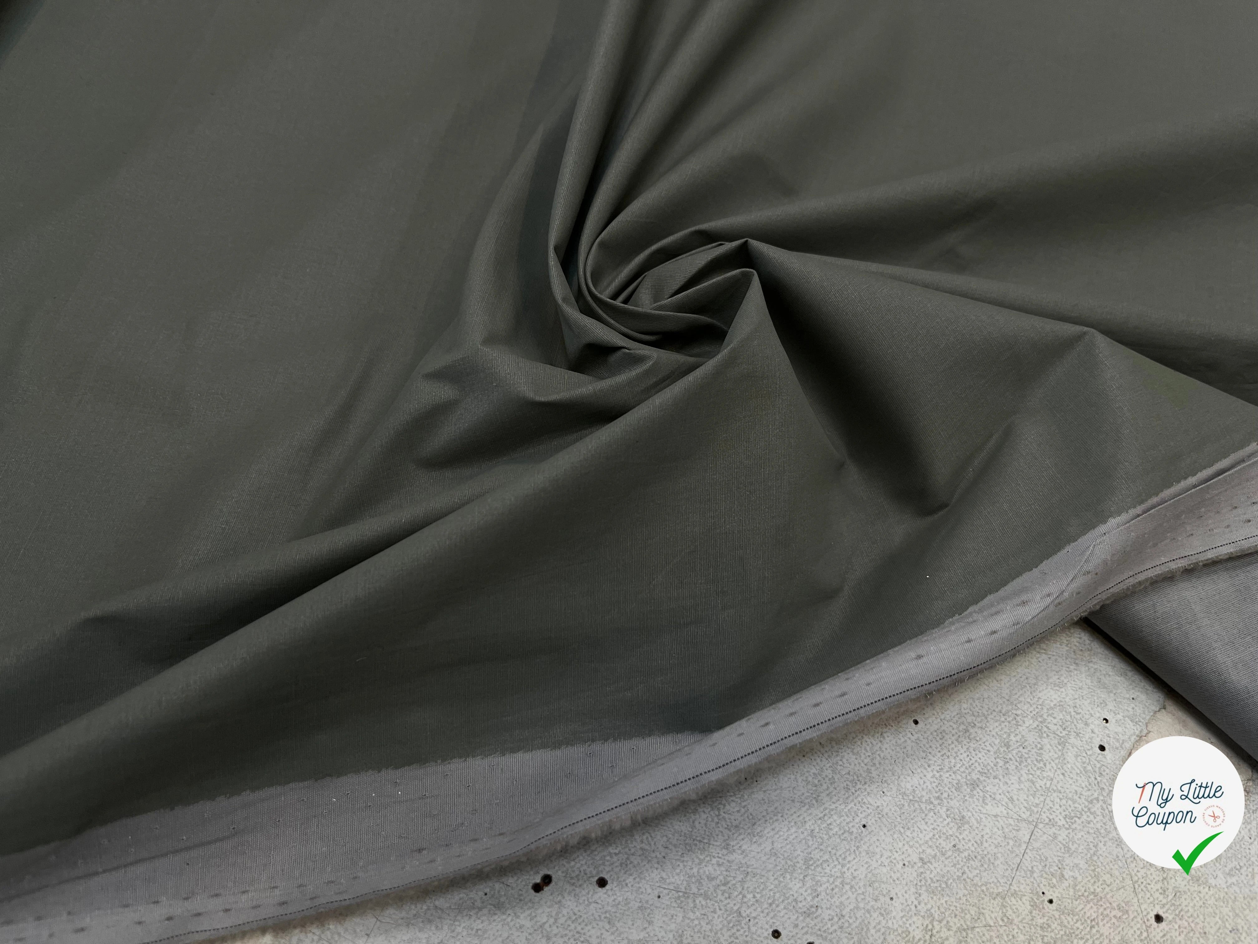 TOILE DE COTON CONTRECOLLÉ VERT GRIS - My Little Coupon