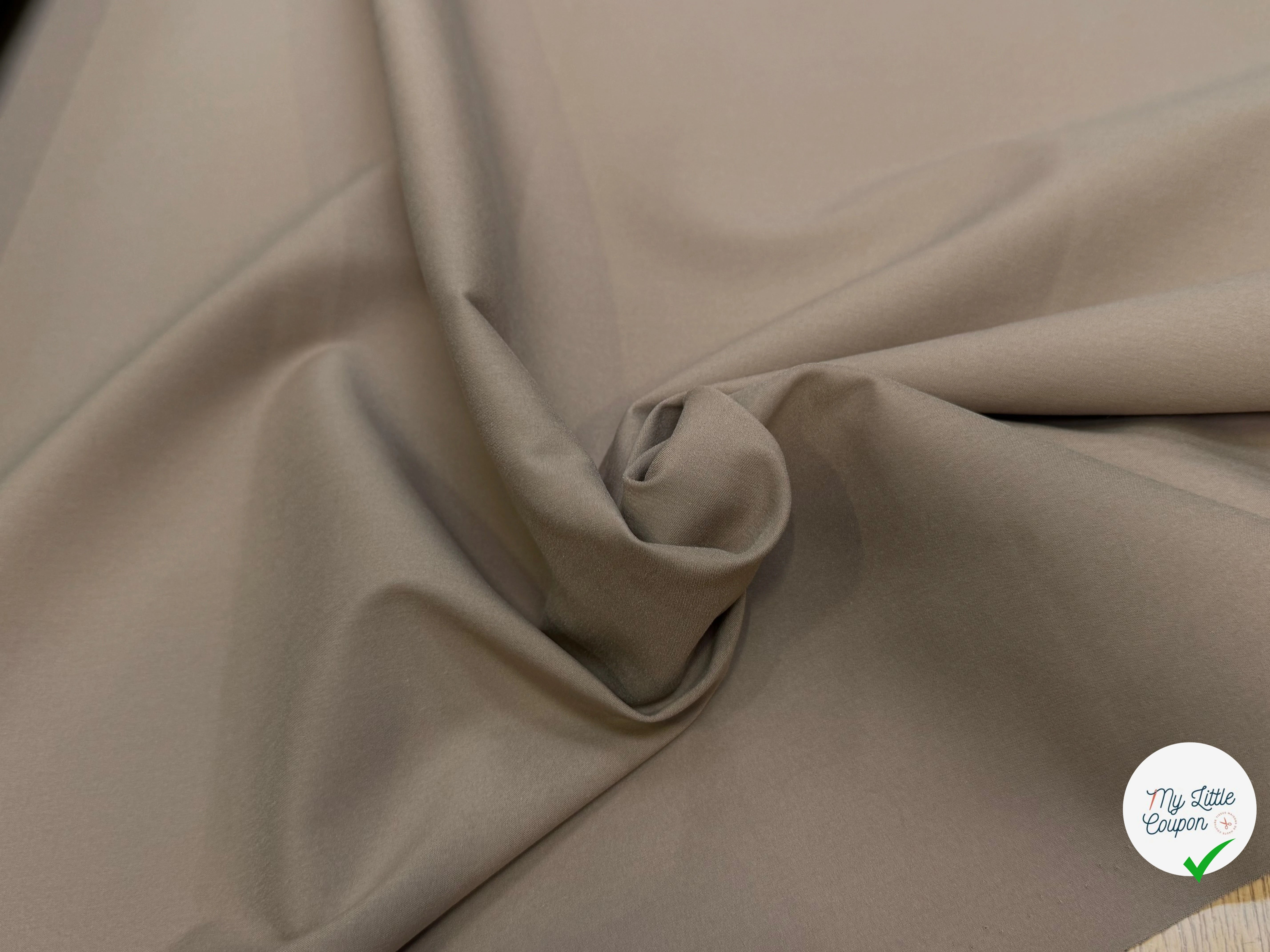 TOILE DE COTON CONTRECOLLÉE STRETCH BEIGE NOIR BELLE TENUE - My Little Coupon