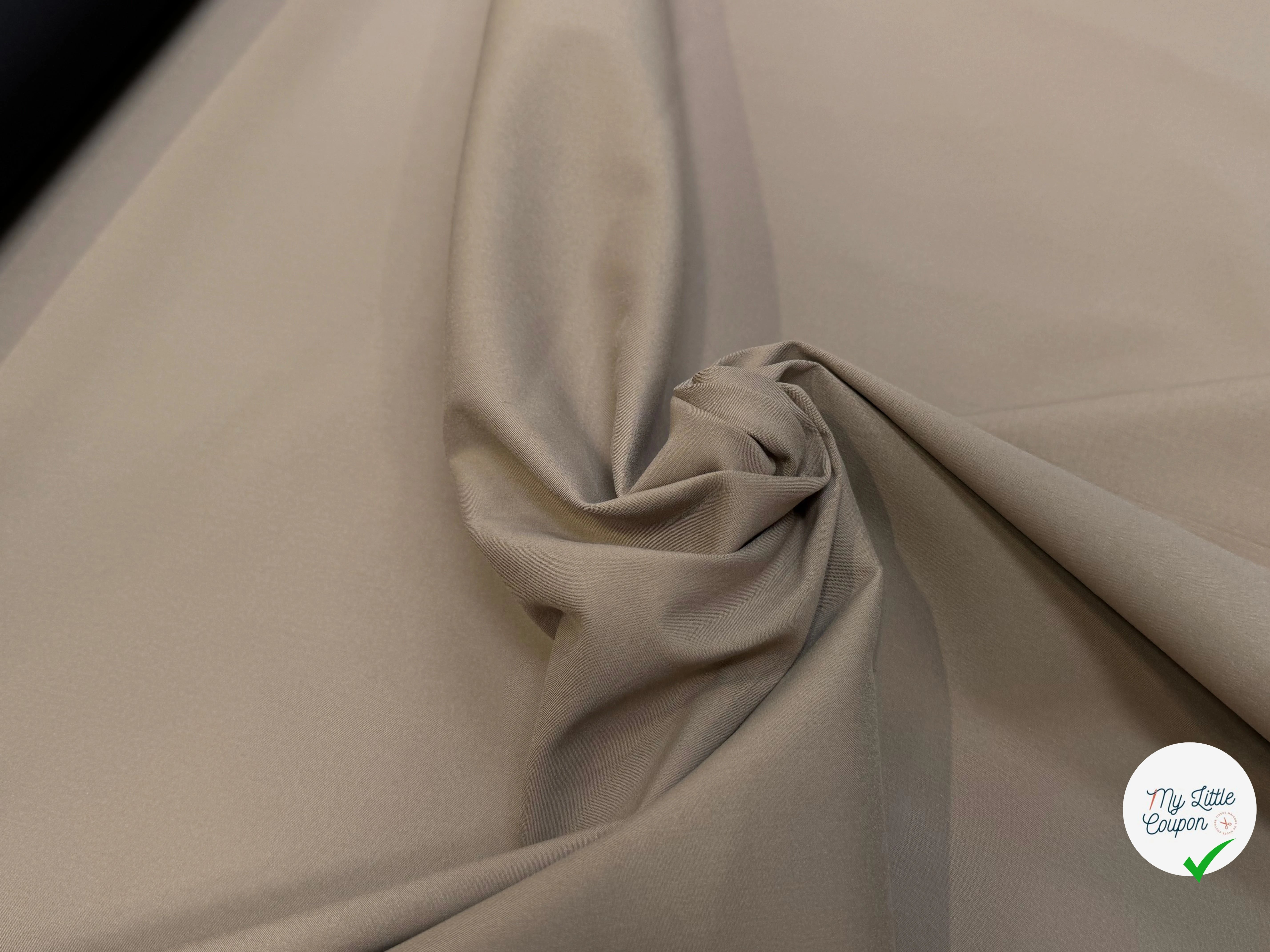 TOILE DE COTON CONTRECOLLÉE STRETCH BEIGE NOIR BELLE TENUE - My Little Coupon