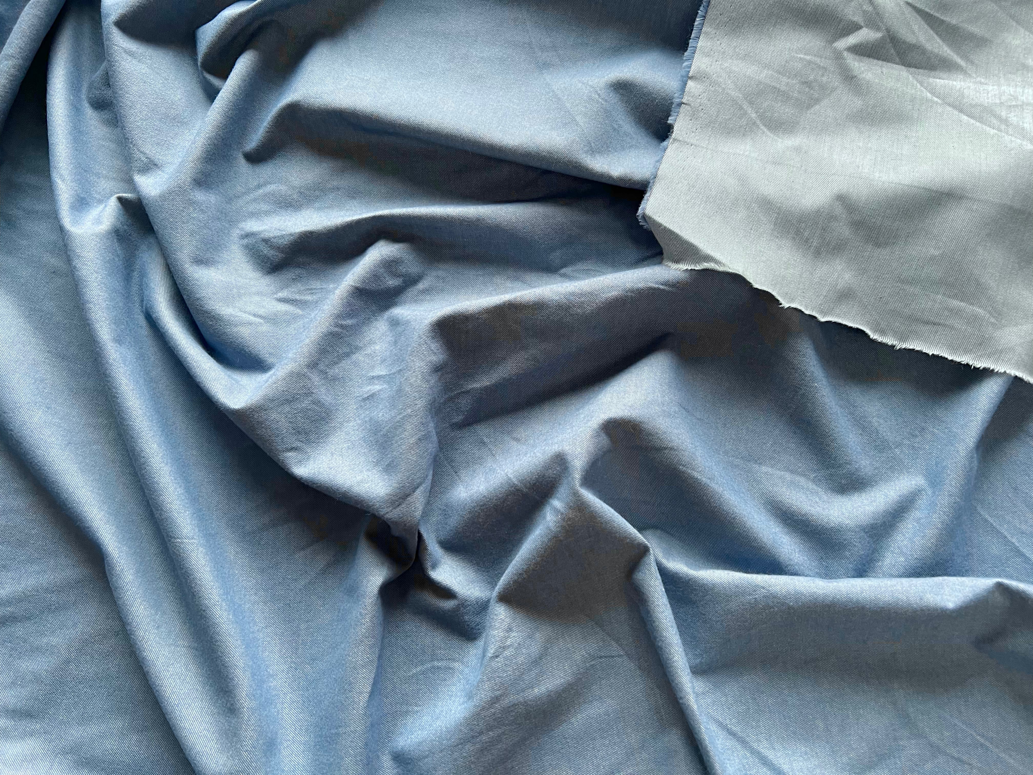 TOILE DE COTON DUVETEUSE EFFET JEAN BLEUÂ - My Little Coupon