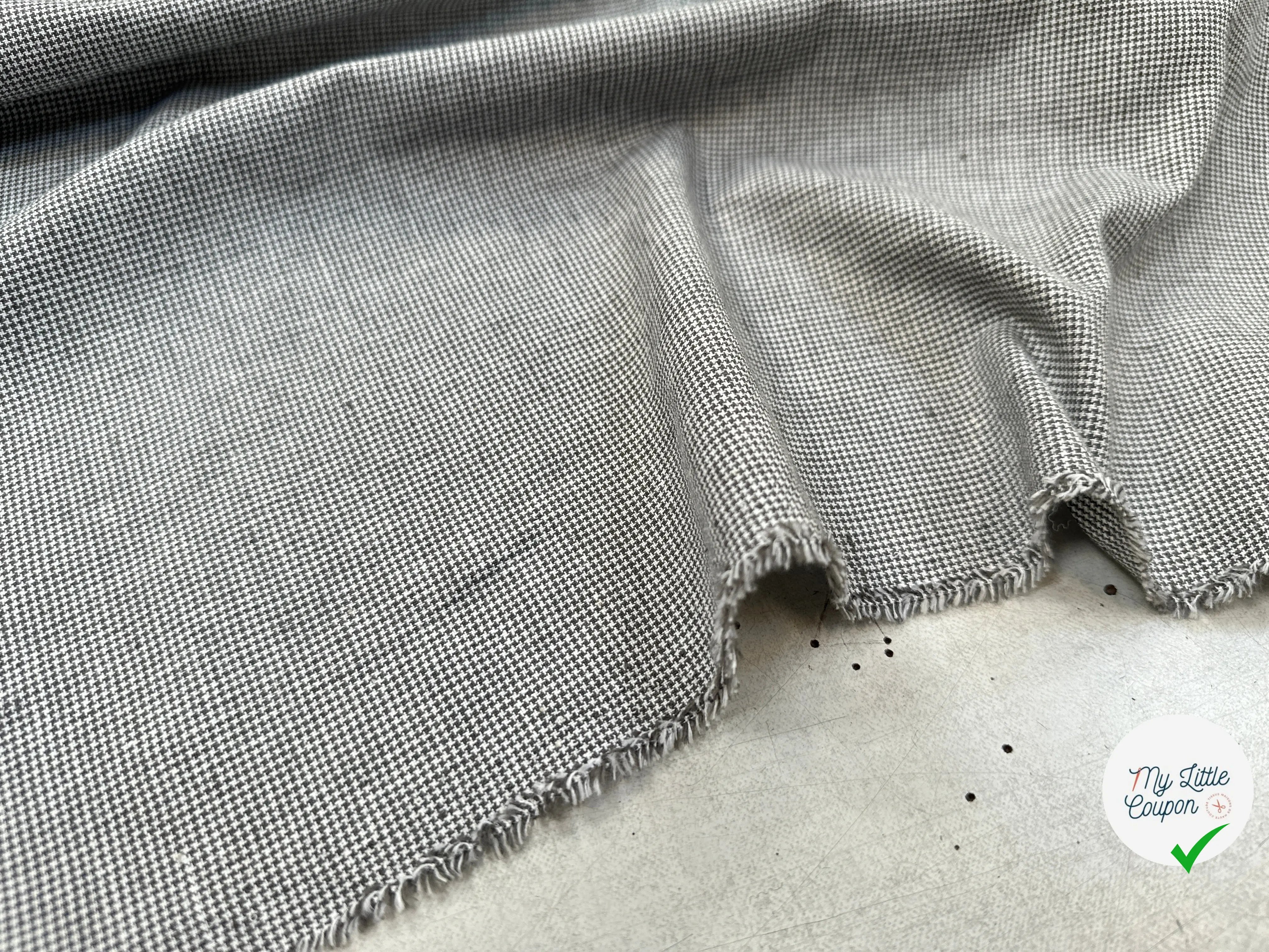 TOILE DE COTON ET LIN TRÈS PETITS PIEDS DE POULE MSO