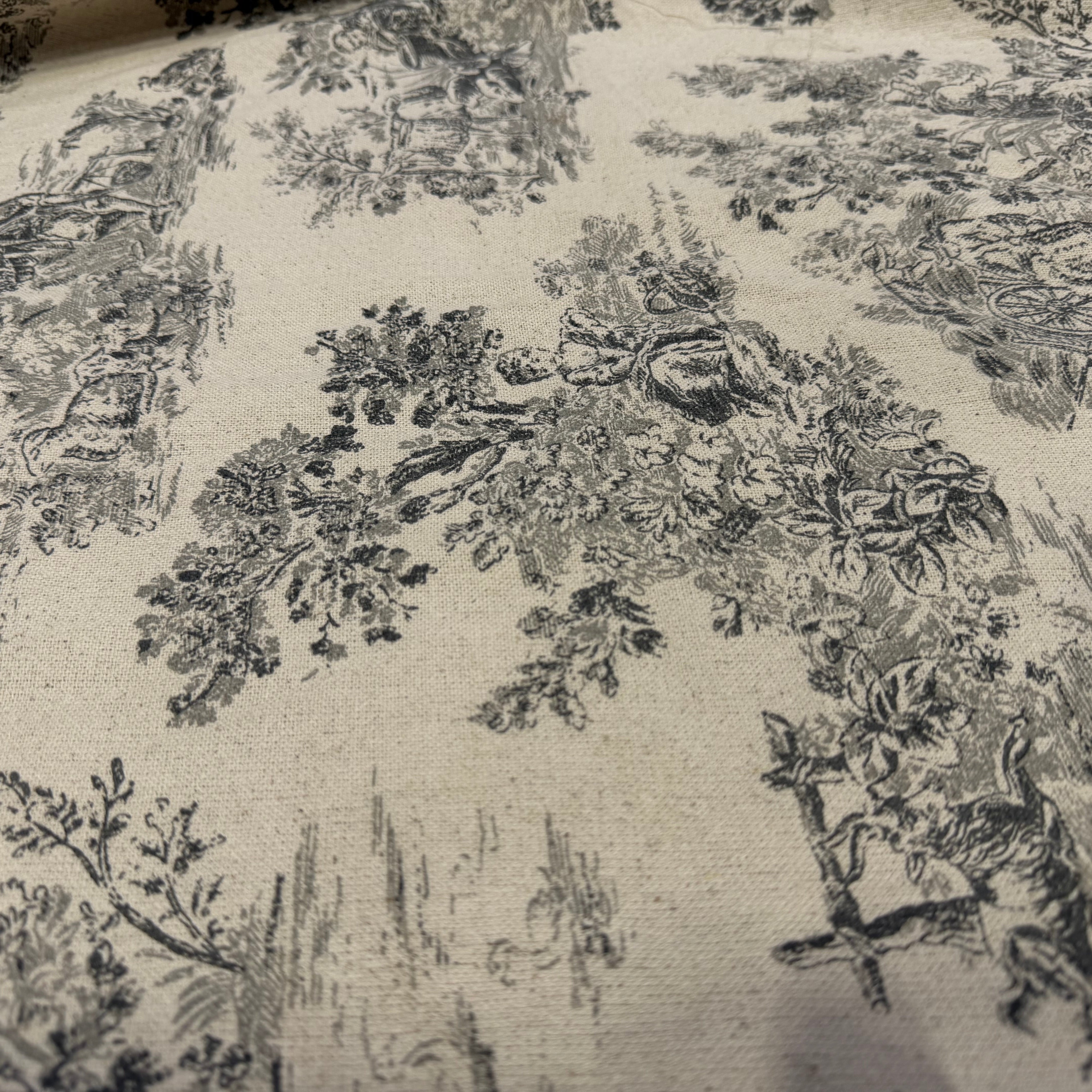 TOILE DE COTON GABRIELLE FUSAIN EFFET LIN 150 CM - My Little Coupon