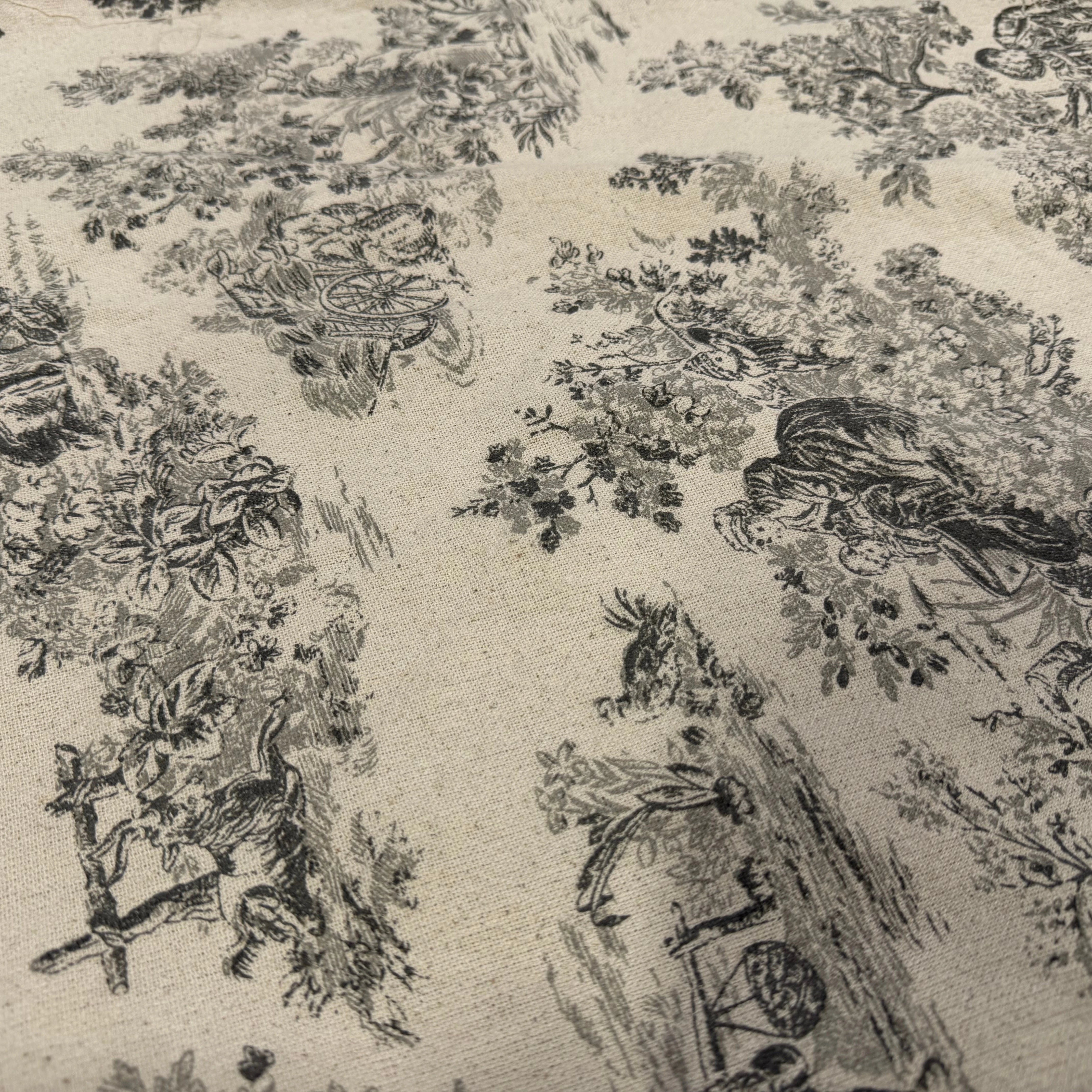 TOILE DE COTON GABRIELLE FUSAIN EFFET LIN 150 CM - My Little Coupon