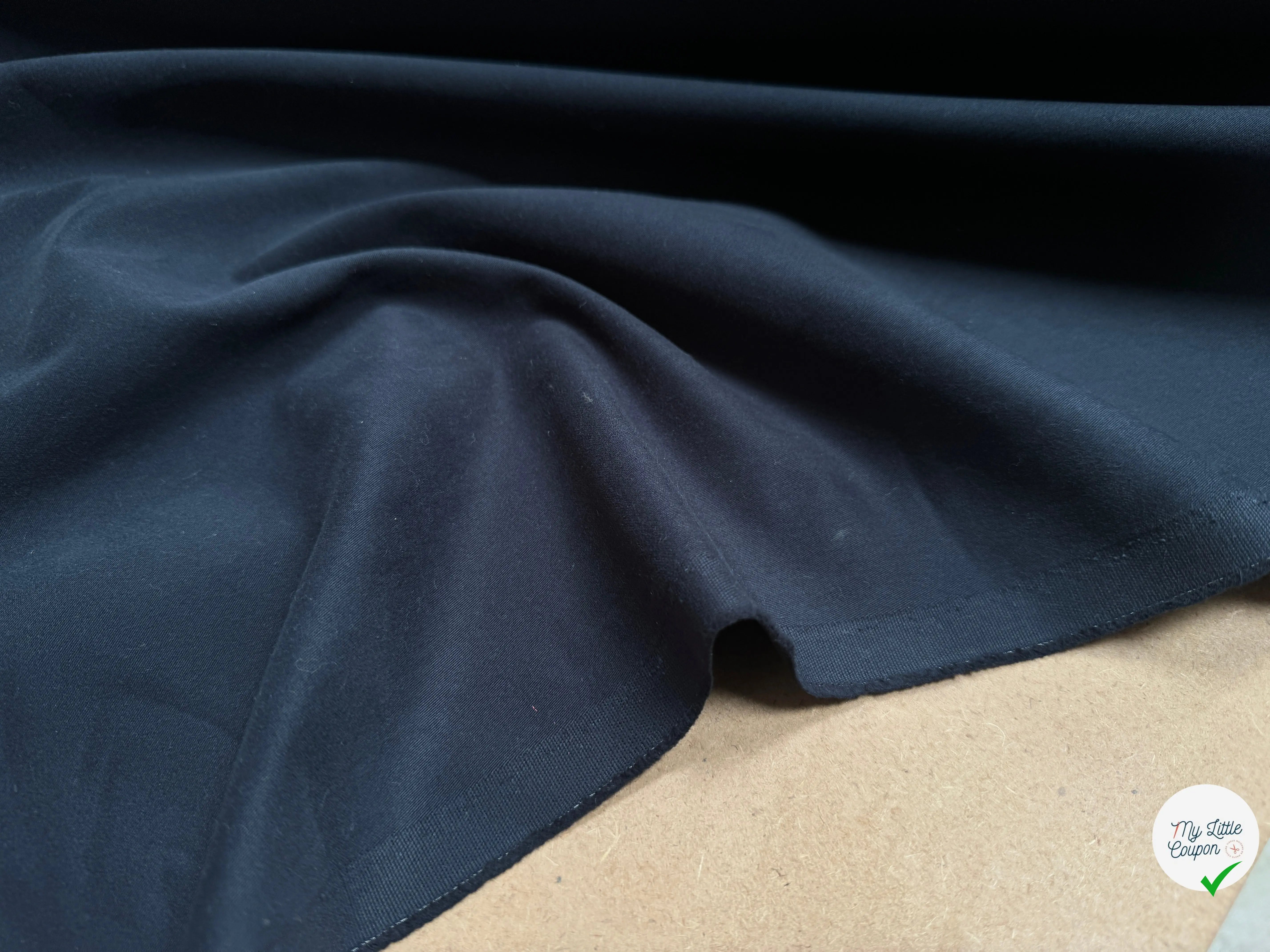 TOILE DE COTON LOURDE NAVY PEACHSKIN - My Little Coupon