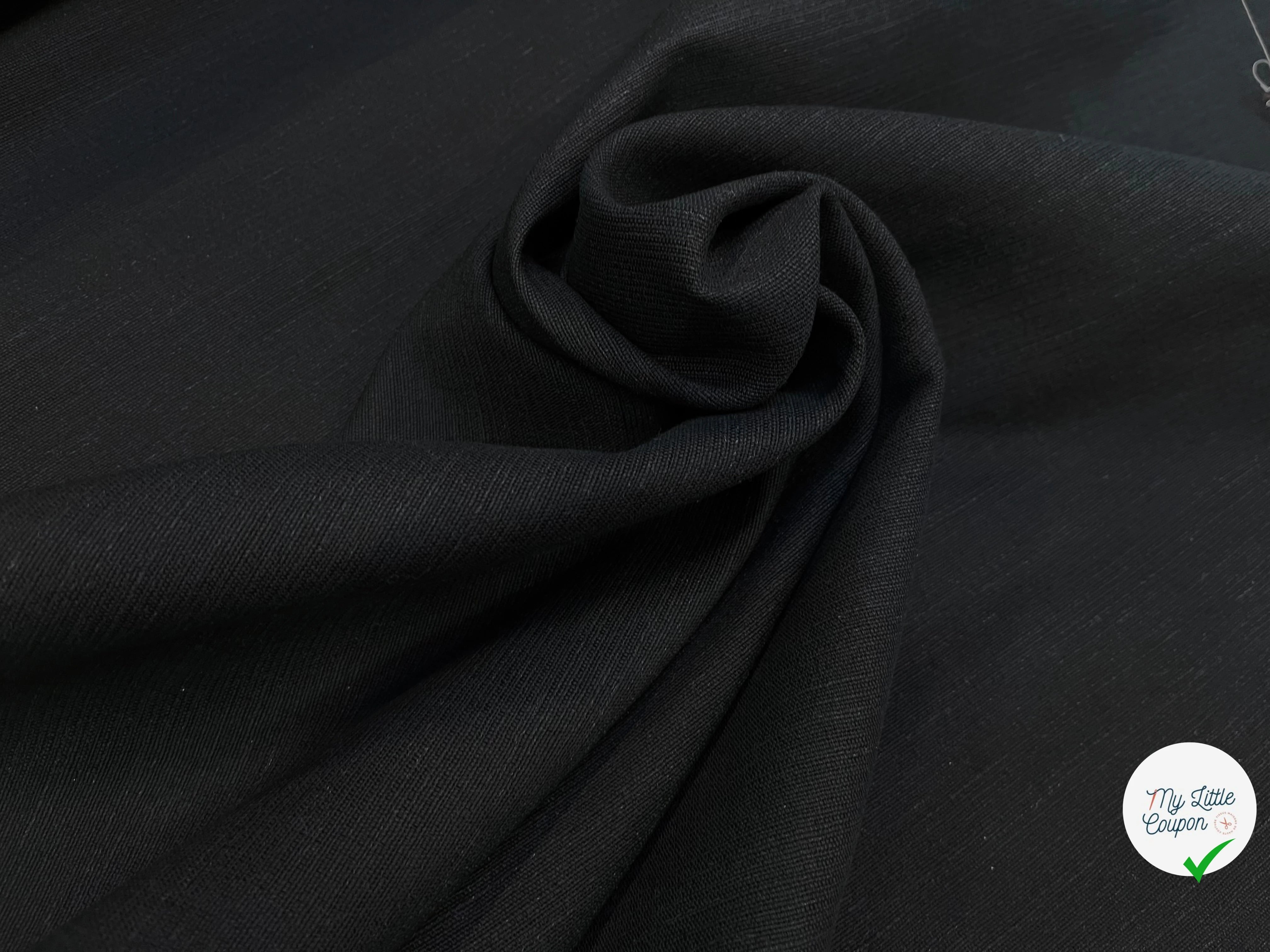 TOILE DE COTON NATTÉ NOIR 165CM - My Little Coupon