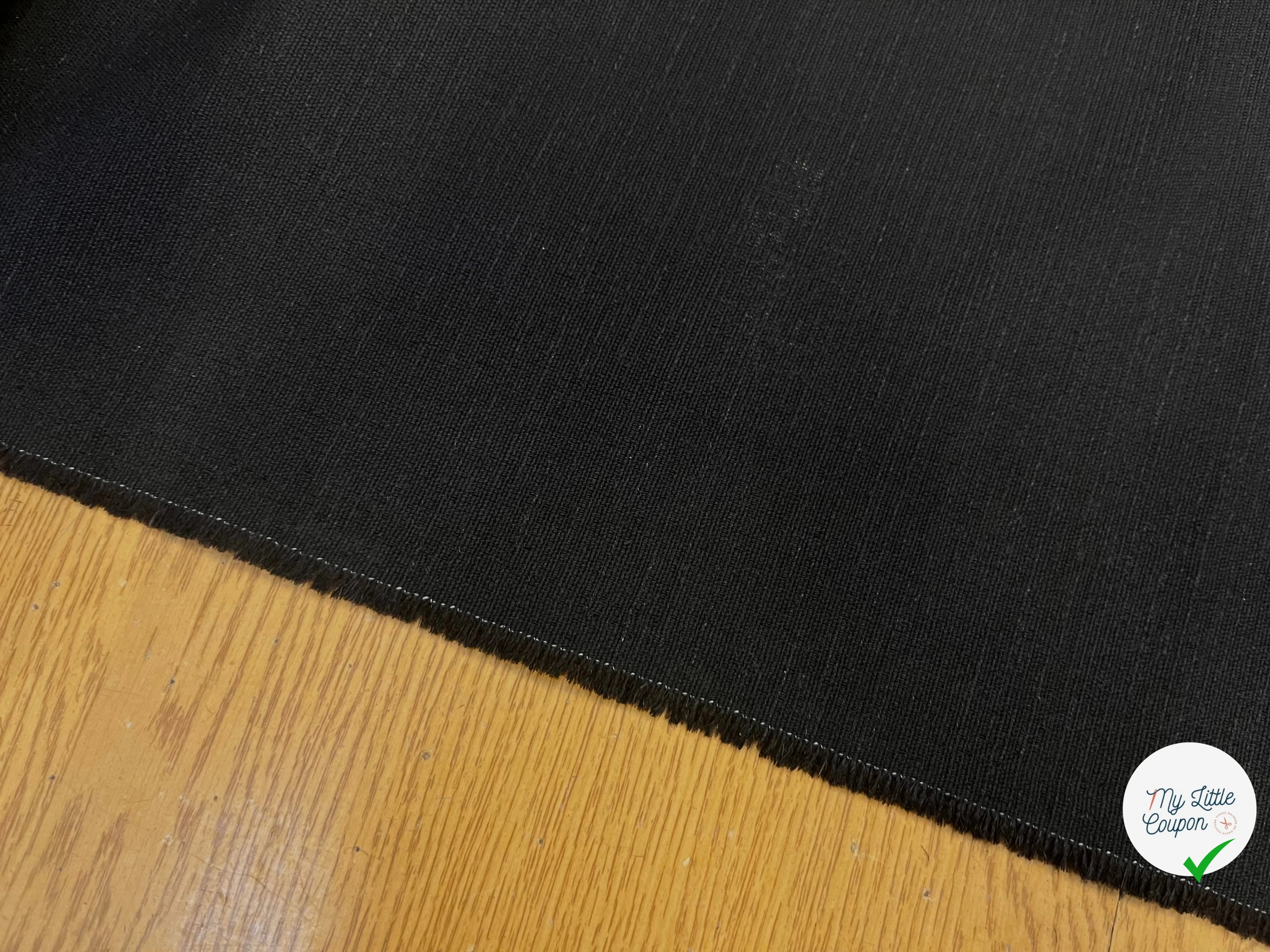 TOILE DE COTON NATTÉ NOIR 165CM - My Little Coupon