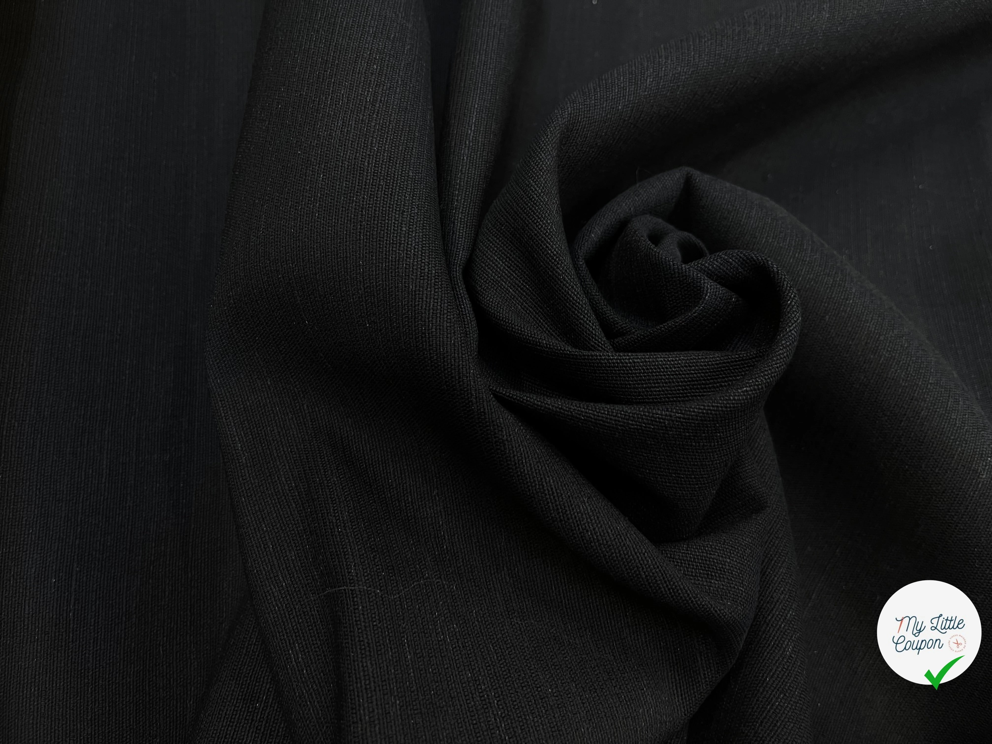 TOILE DE COTON NATTÉ NOIR 165CM - My Little Coupon