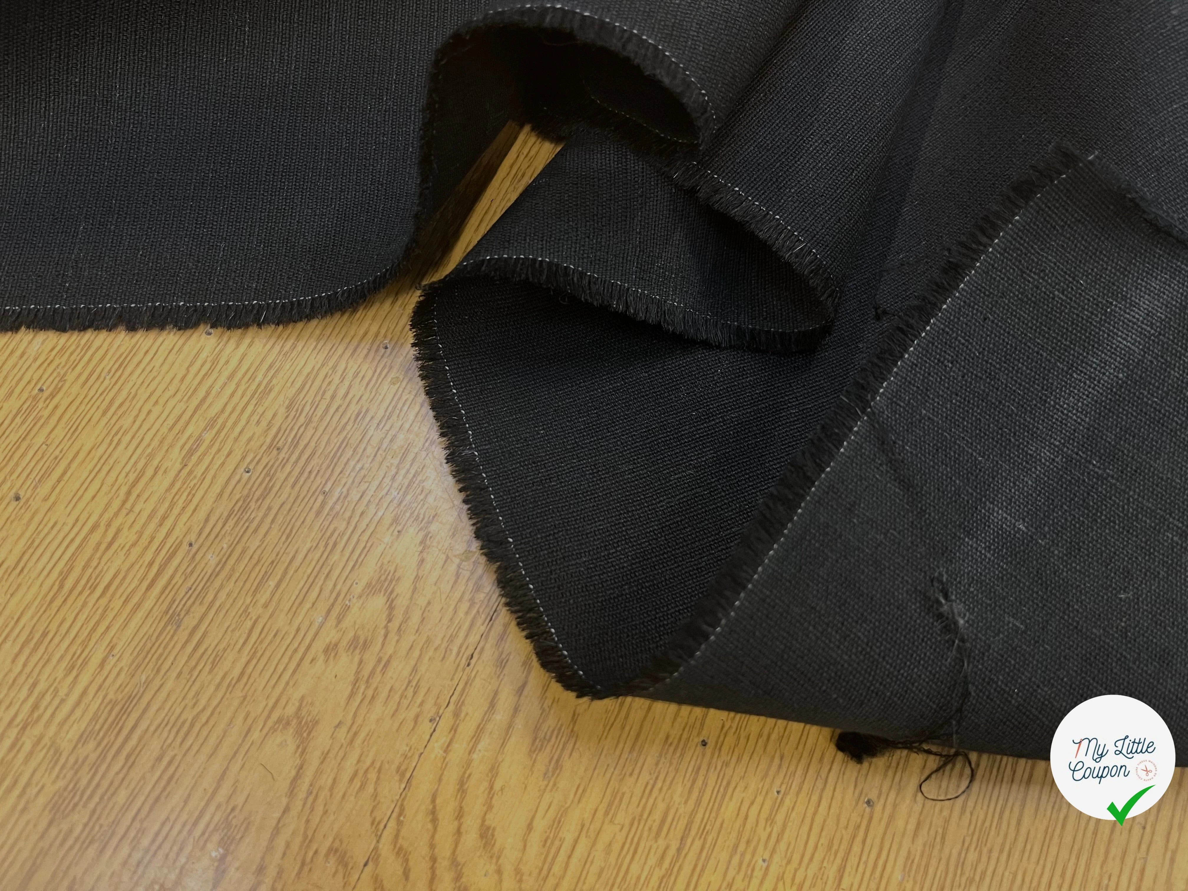 TOILE DE COTON NATTÉ NOIR 165CM - My Little Coupon