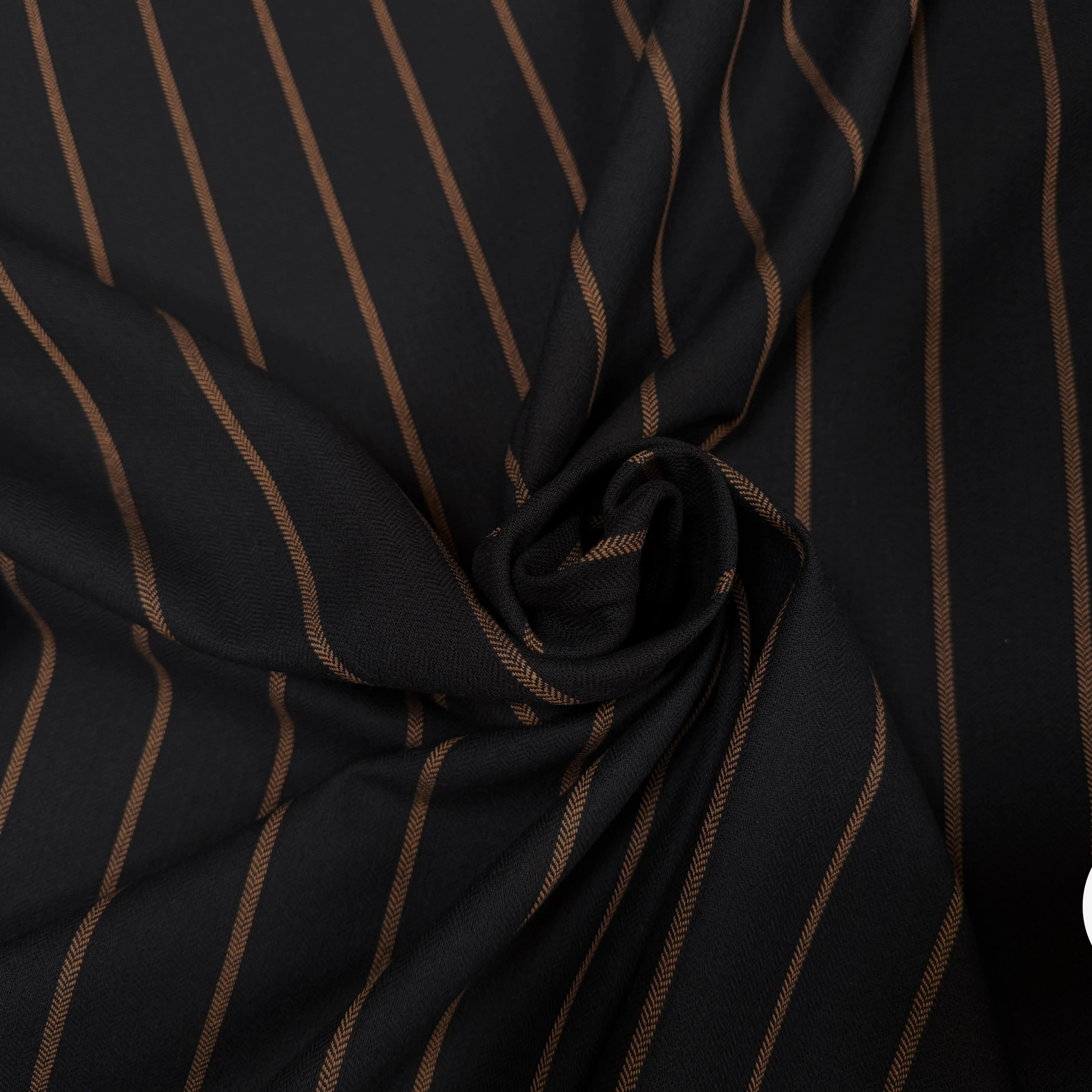 TOILE DE COTON NOIR À RAYURES MARRONS - My Little Coupon