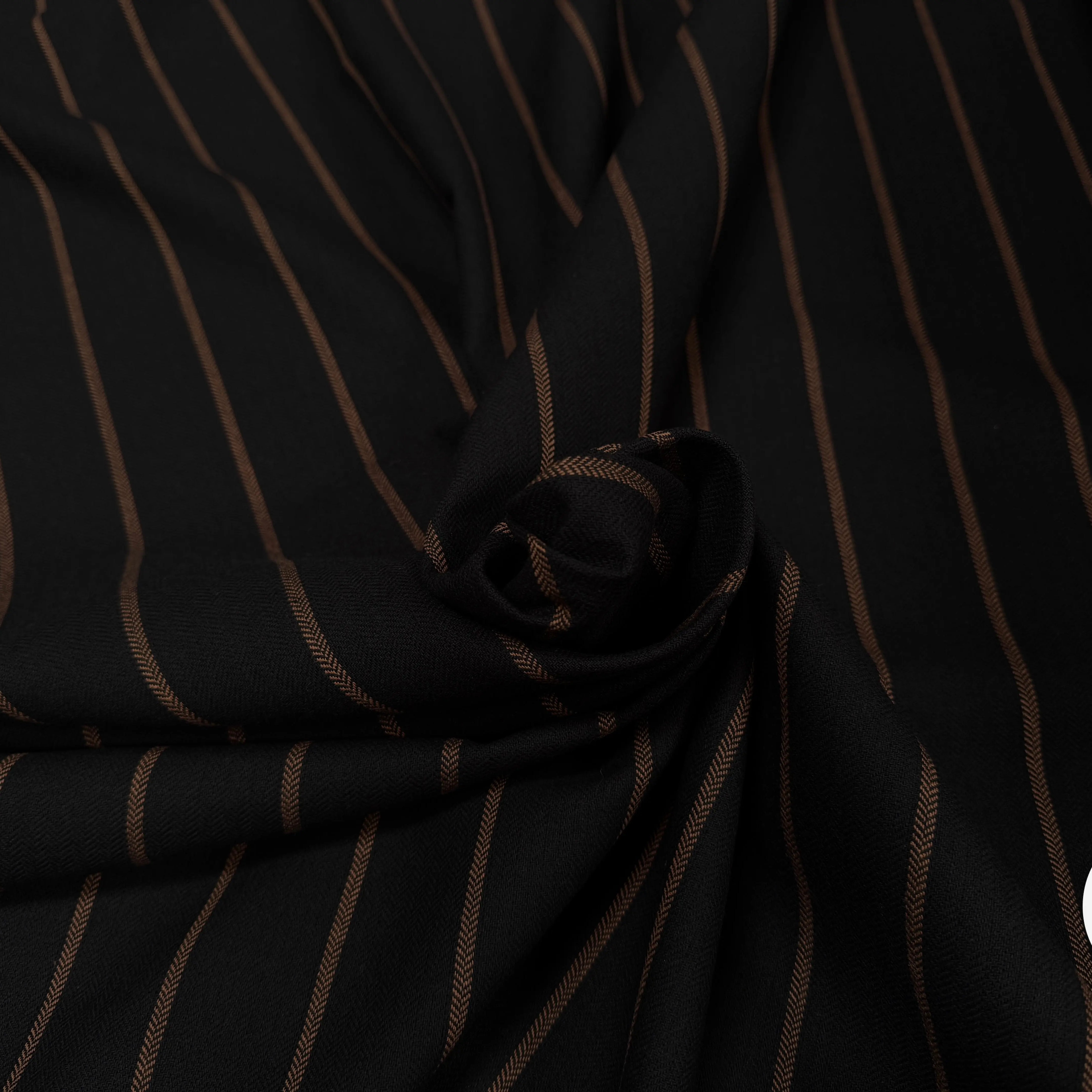 TOILE DE COTON NOIR À RAYURES MARRONS - My Little Coupon