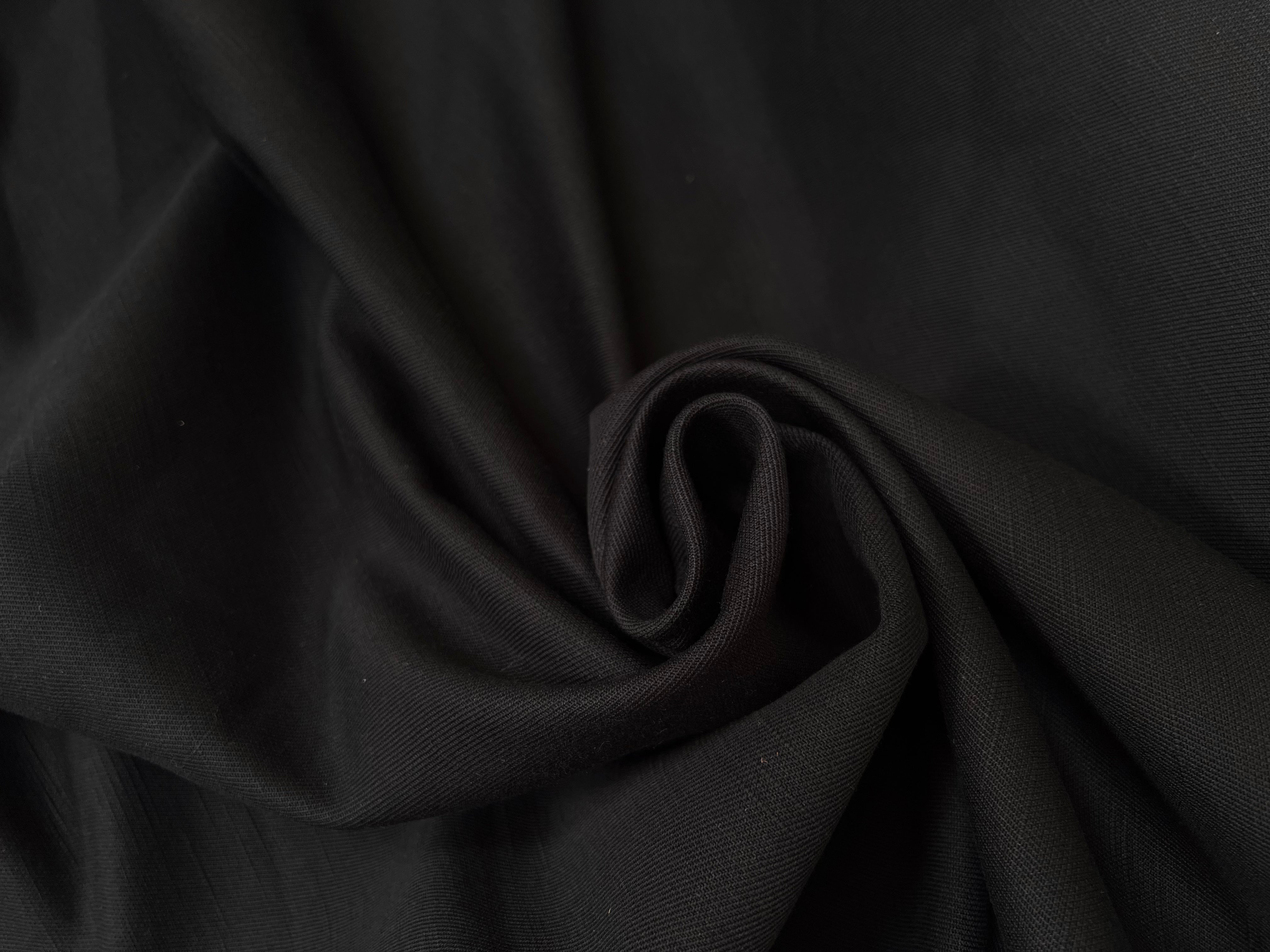 TOILE DE COTON NOIR BASIQUE ARMURÉE - My Little Coupon