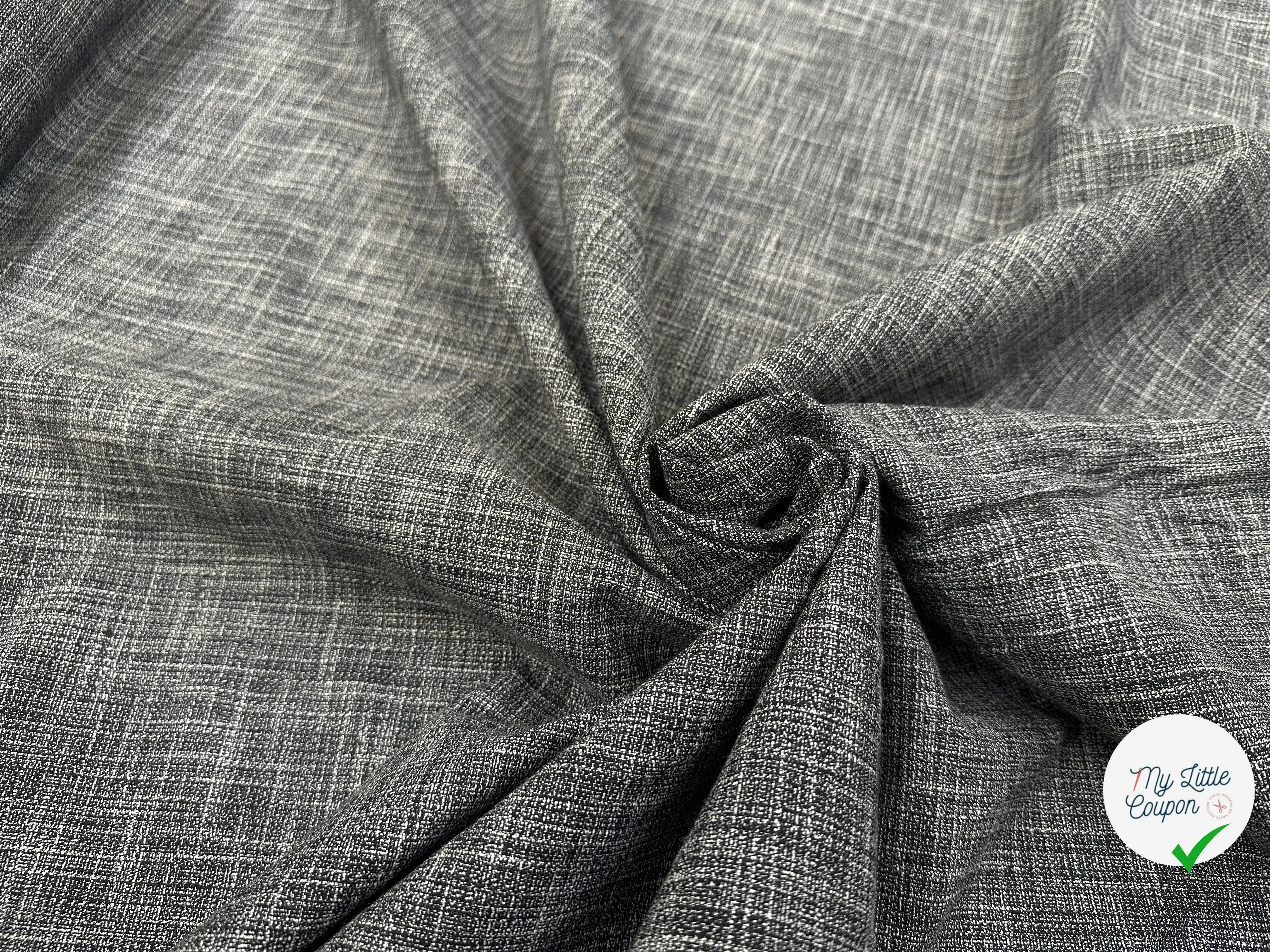 TOILE DE COTON SEMI LOURDE GRIS CHINÉ MSO