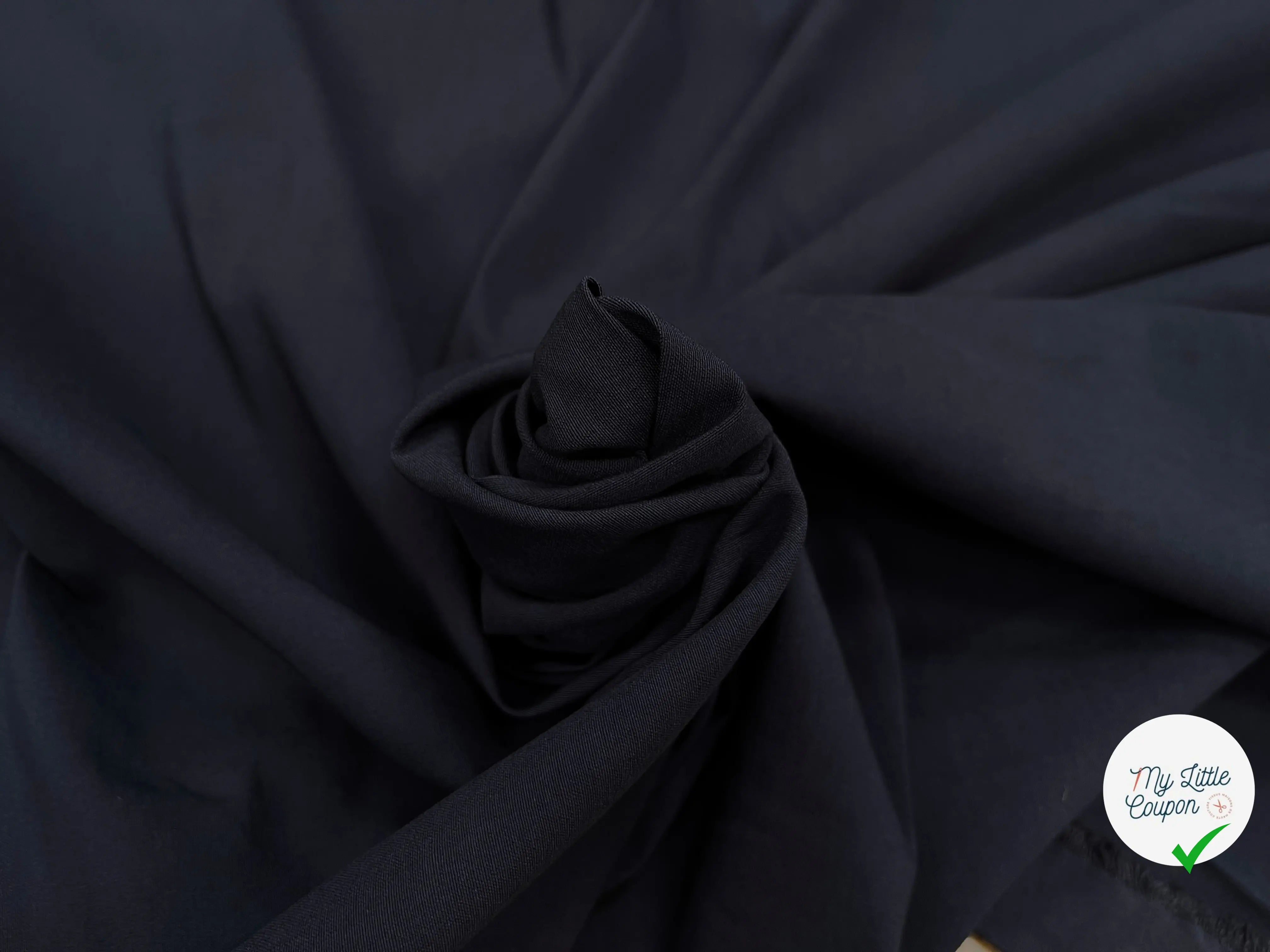 TOILE DE COTON STRETCH BLEU NUIT - My Little Coupon