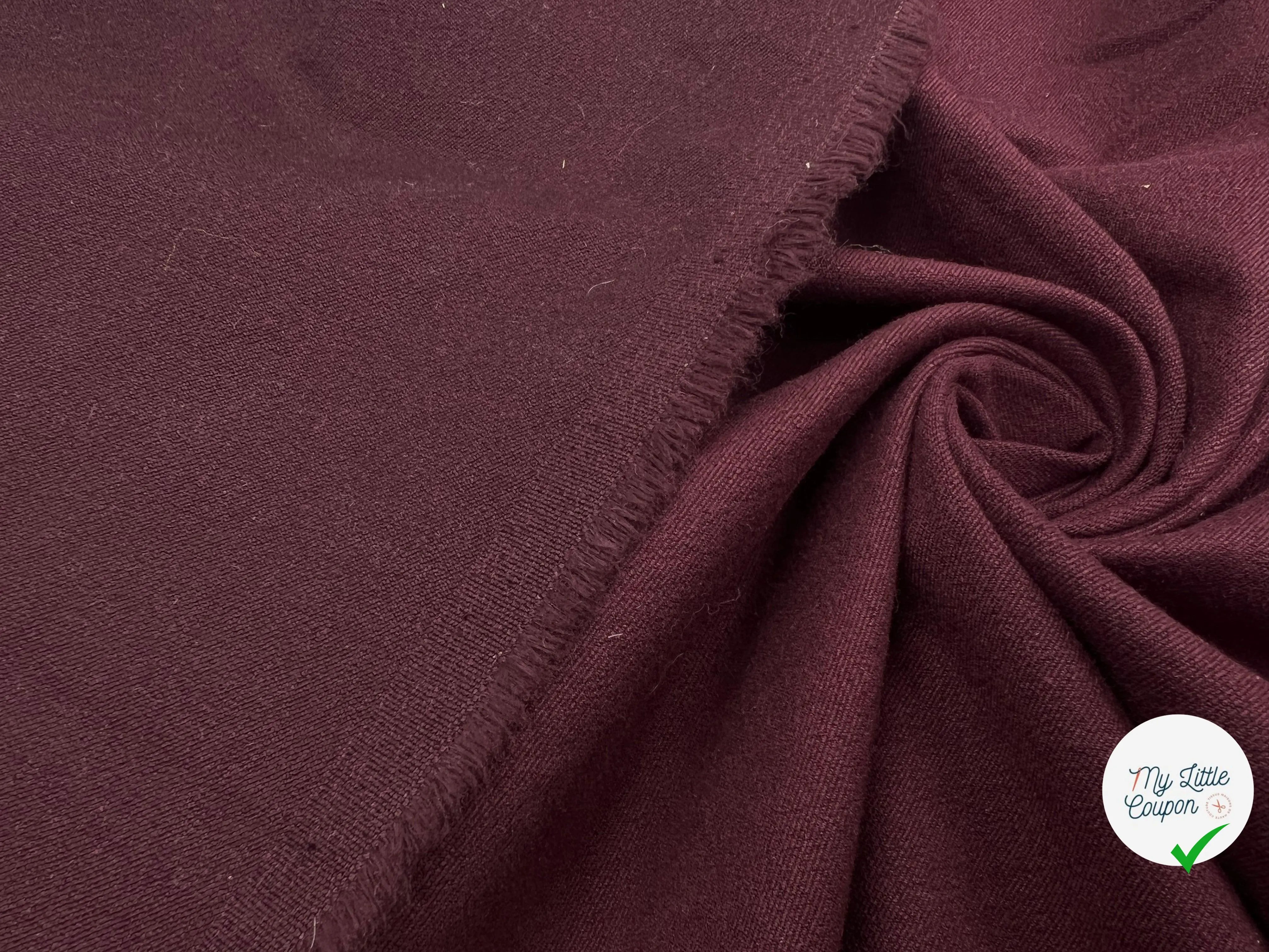 TOILE DE COTON STRETCH BORDEAUX SERGÉE - My Little Coupon - tissu - coudre