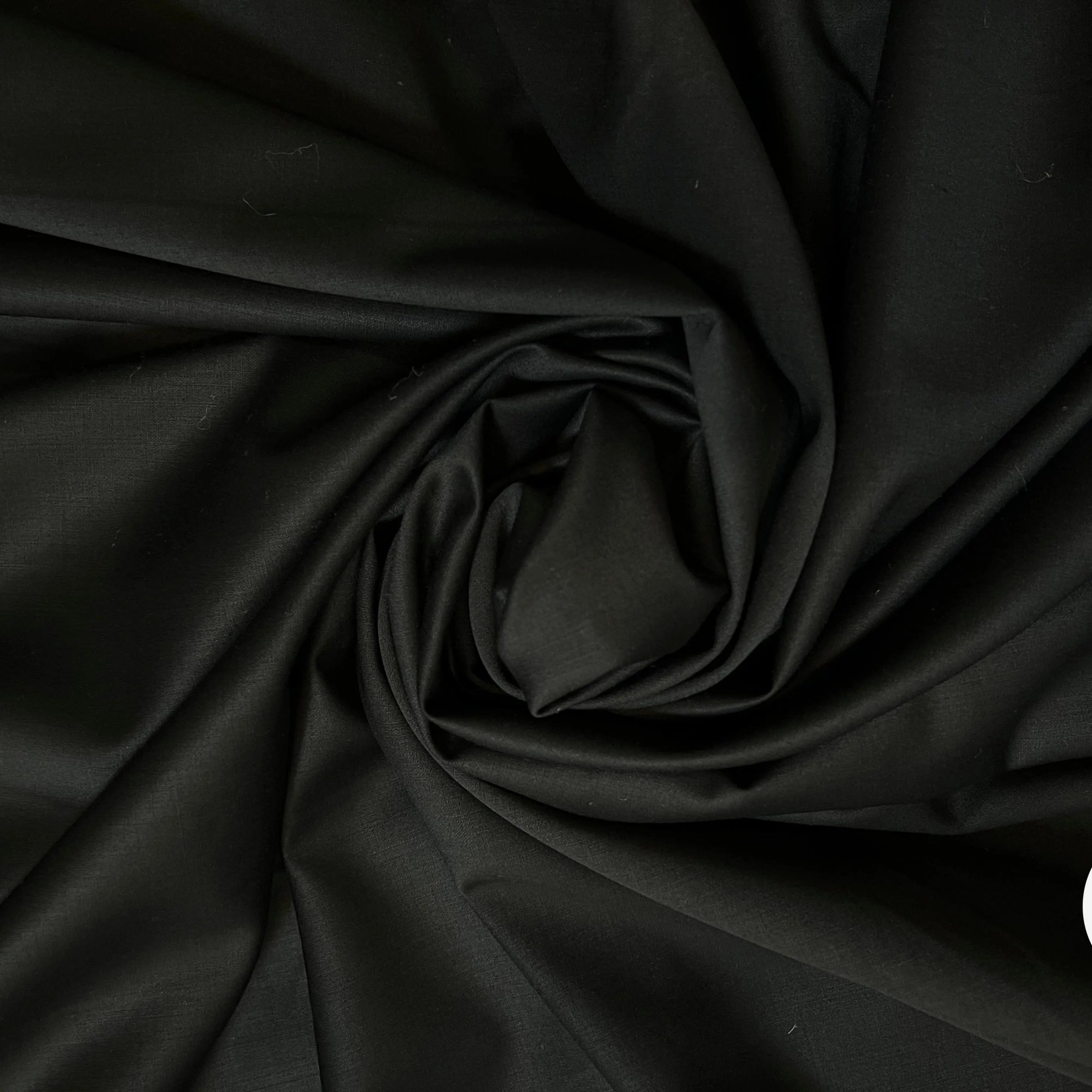 TOILE DE LAINE EXTENSIBLE NOIR 94% LAINE - coupon de 3 mètres - My Little Coupon - tissu - coudre