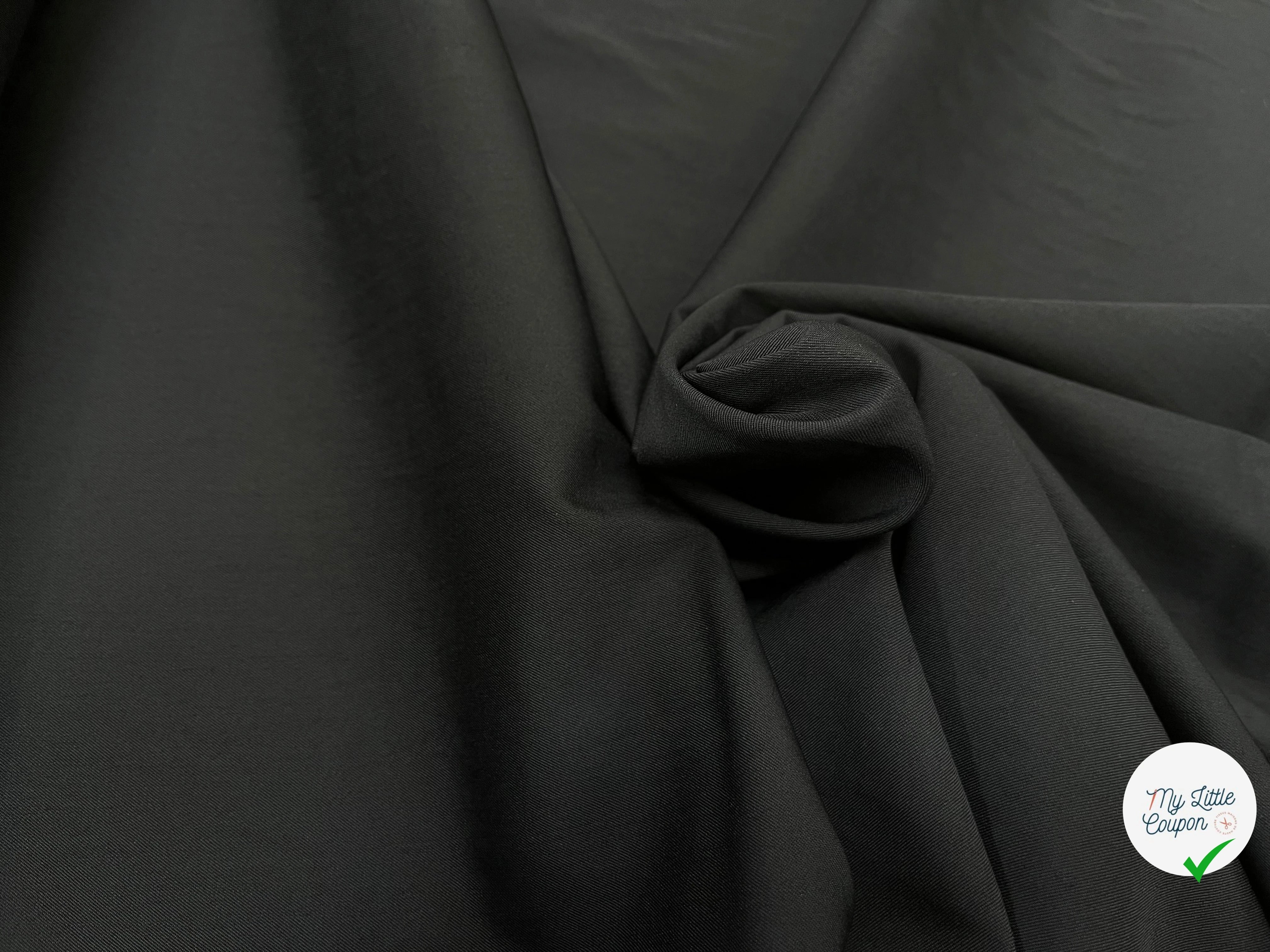 TOILE DE LAINE FINEMENT SERGÉE 95% LAINE NOIR 140CM - My Little Coupon