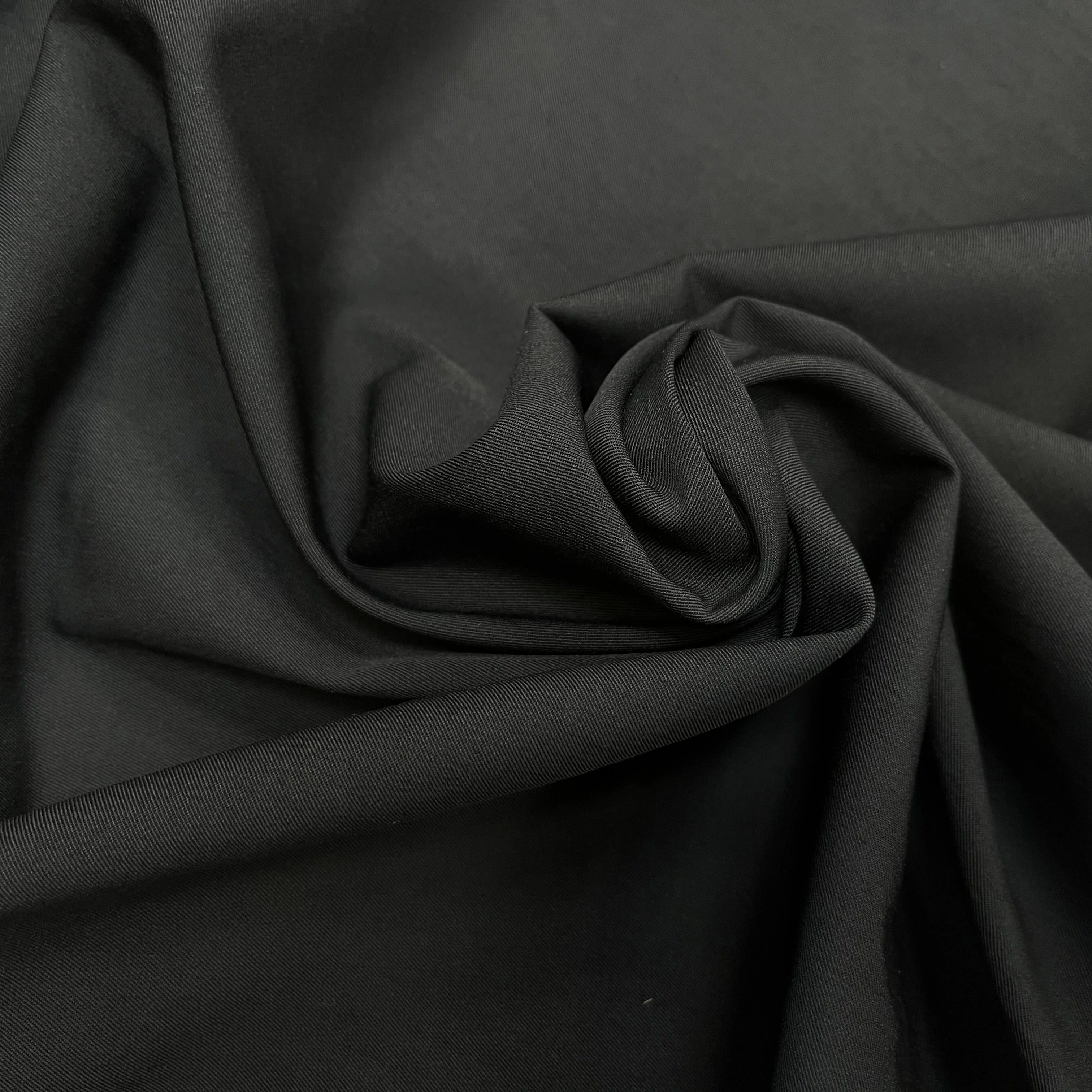 TOILE DE LAINE FINEMENT SERGÉE 95% LAINE NOIR 140CM - My Little Coupon