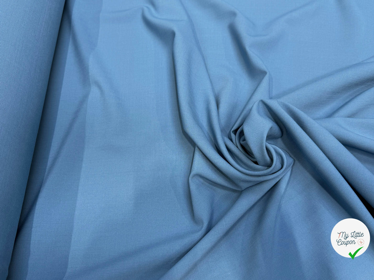 TOILE DE LAINE MAGNIFICO BLEU PLOMB 60% LAINE - My Little Coupon