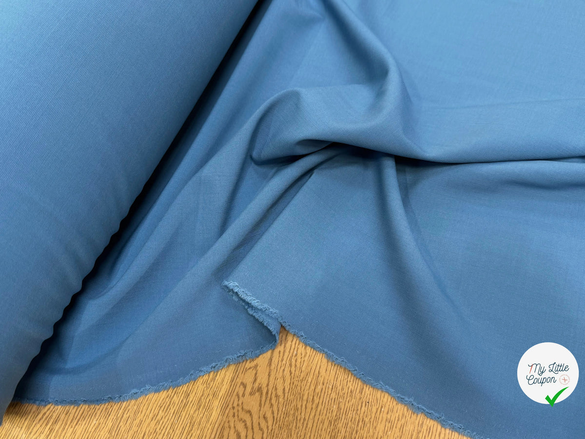 TOILE DE LAINE MAGNIFICO BLEU PLOMB 60% LAINE - My Little Coupon