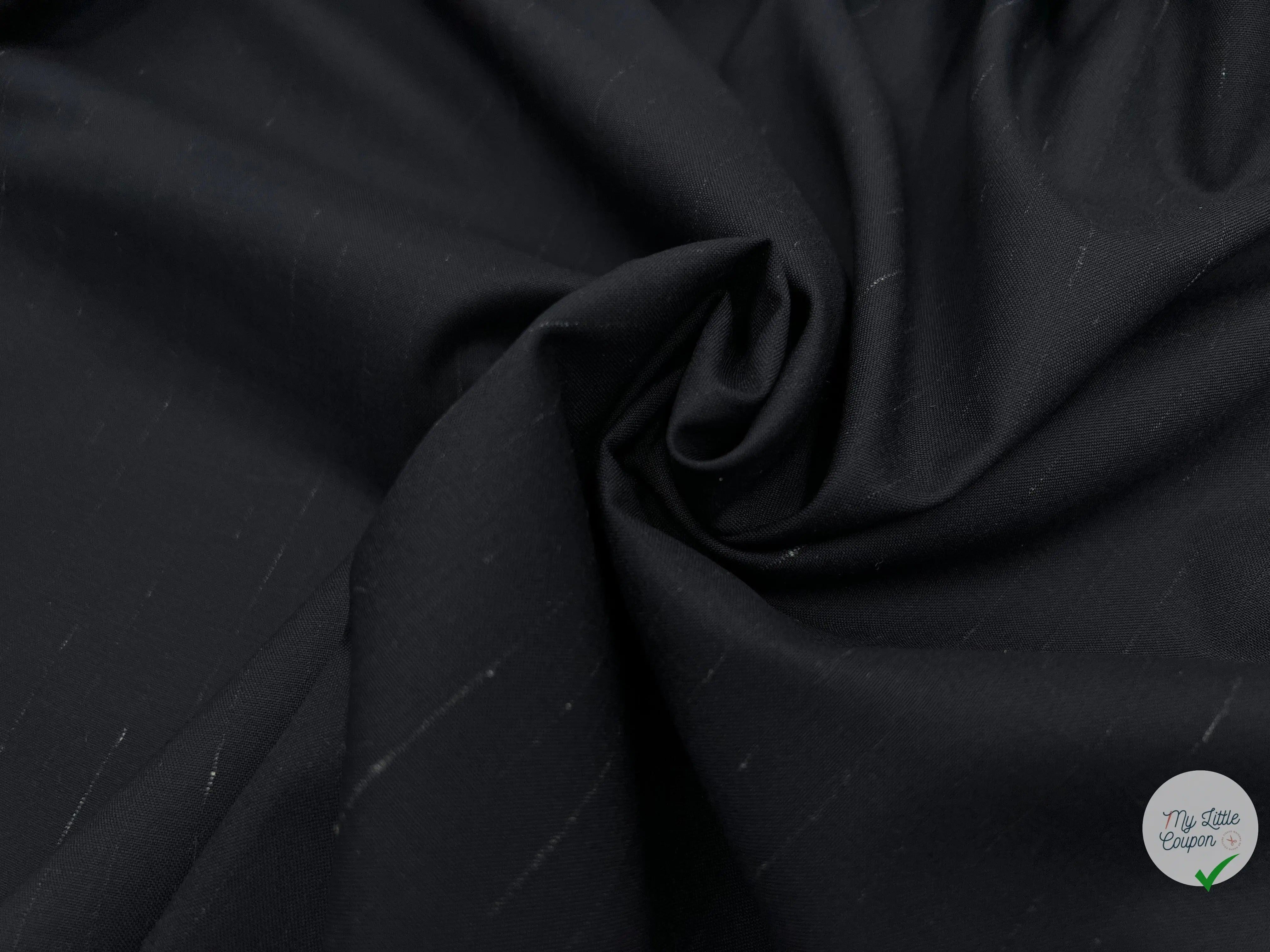 TOILE DE LAINE NOIR CLASSIC - coupon de tissu de 3 mètres - My Little Coupon - tissu - coudre