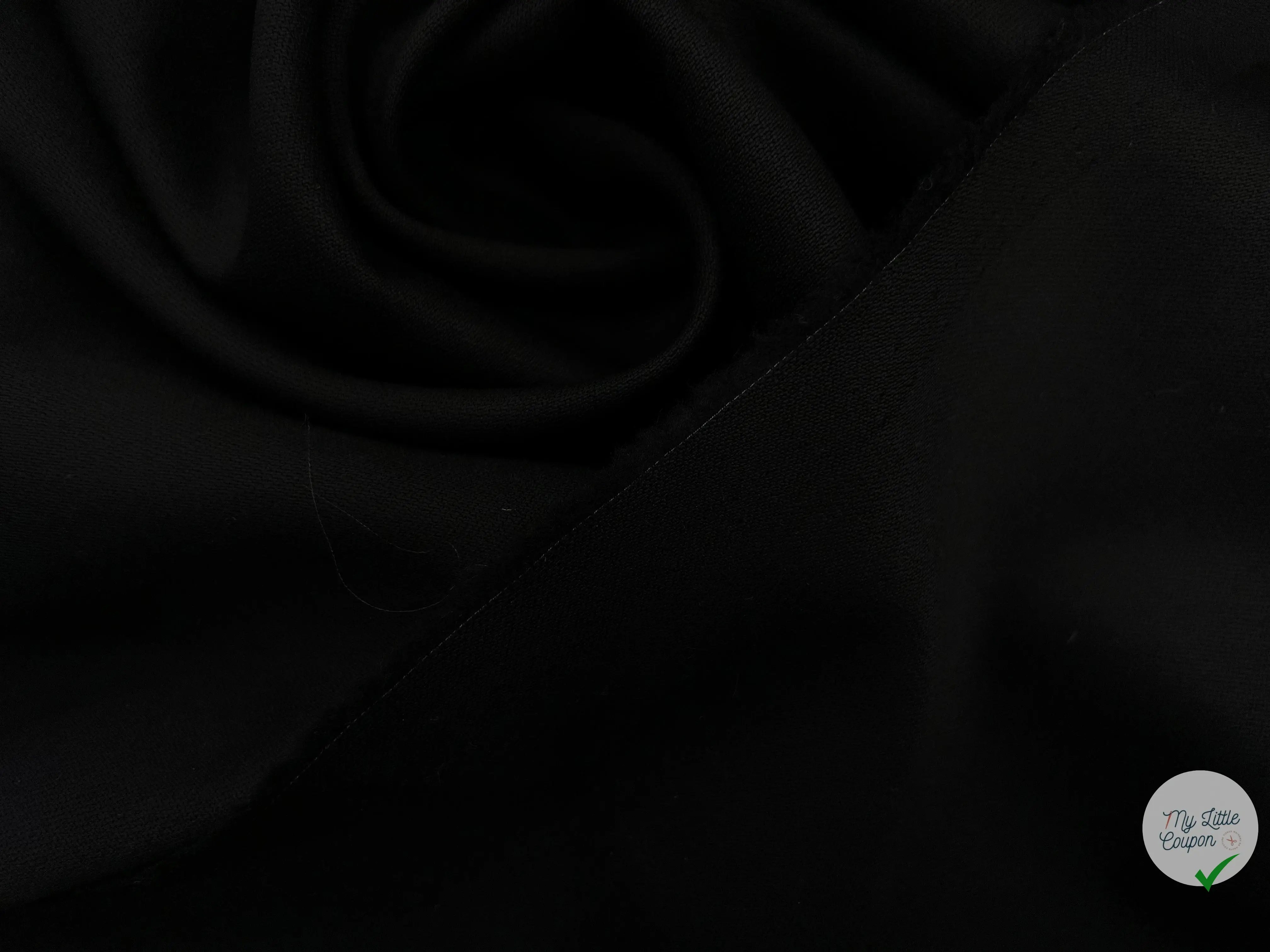 TOILE DE LAINE NOIR PROFOND - My Little Coupon - tissu - coudre