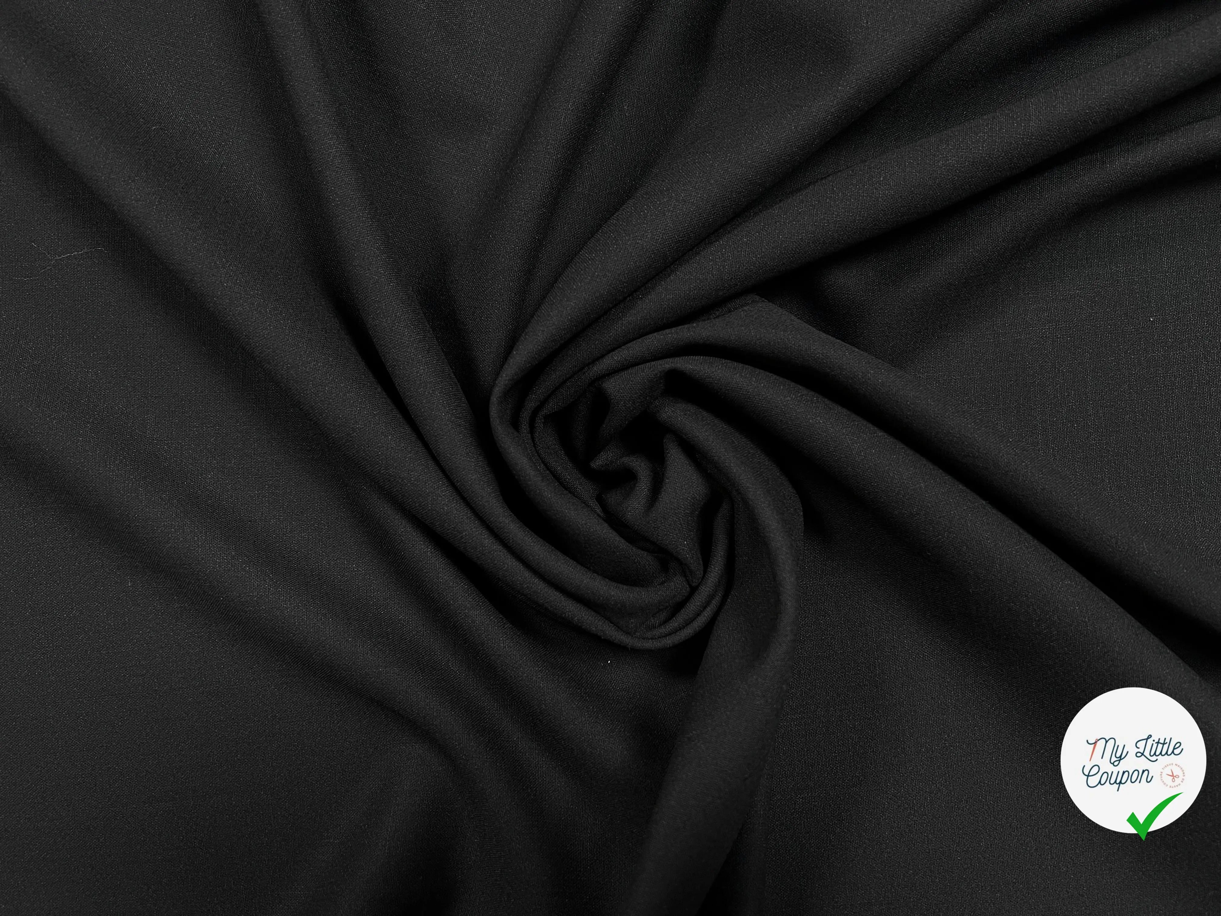 TOILE DE LAINE NOIRE TOUTE SIMPLE - coupon de 3 mĂštres - My Little Coupon - tissu - coudre