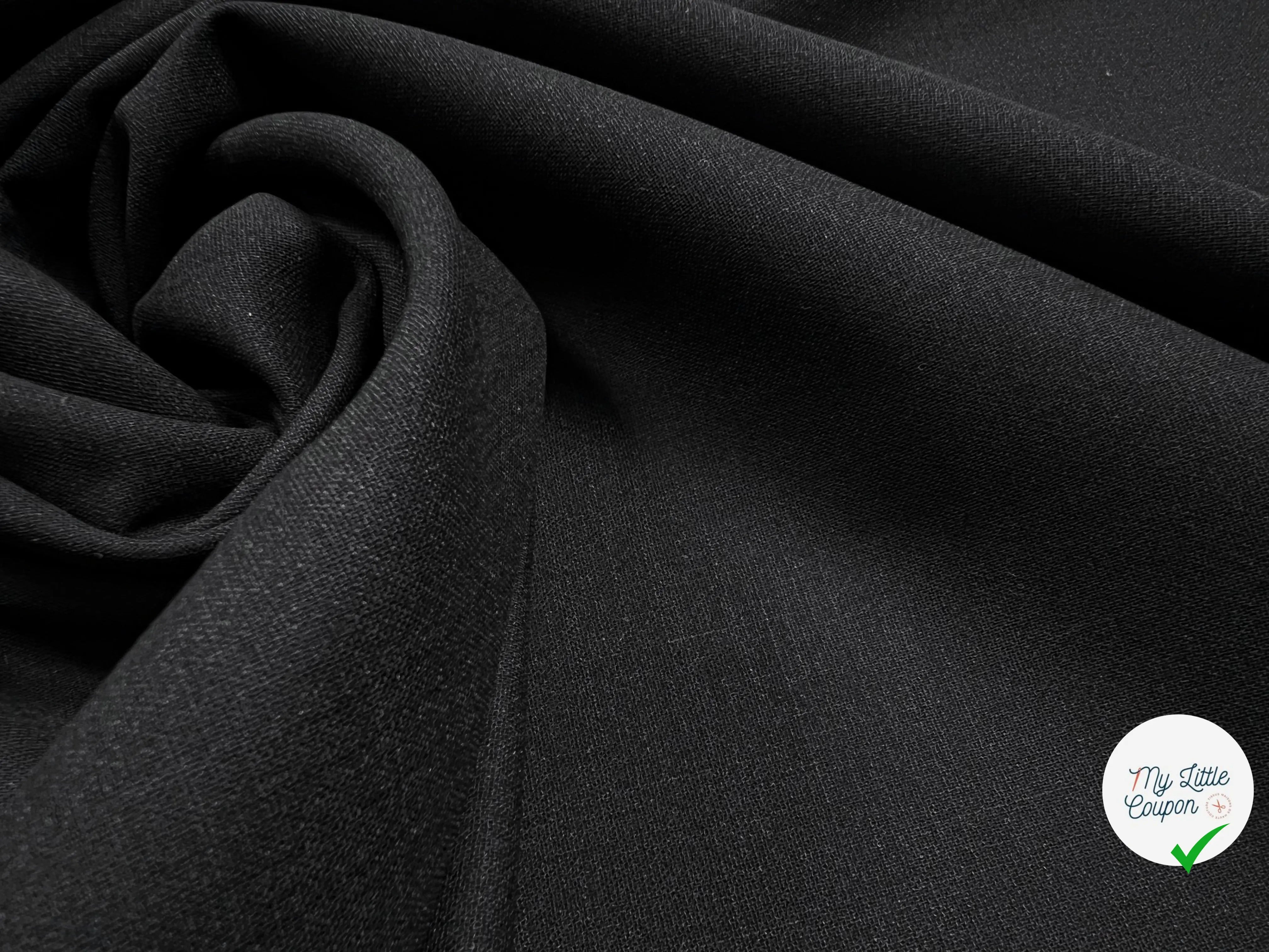 TOILE DE LAINE NOIRE TOUTE SIMPLE - coupon de 3 mĂštres - My Little Coupon - tissu - coudre