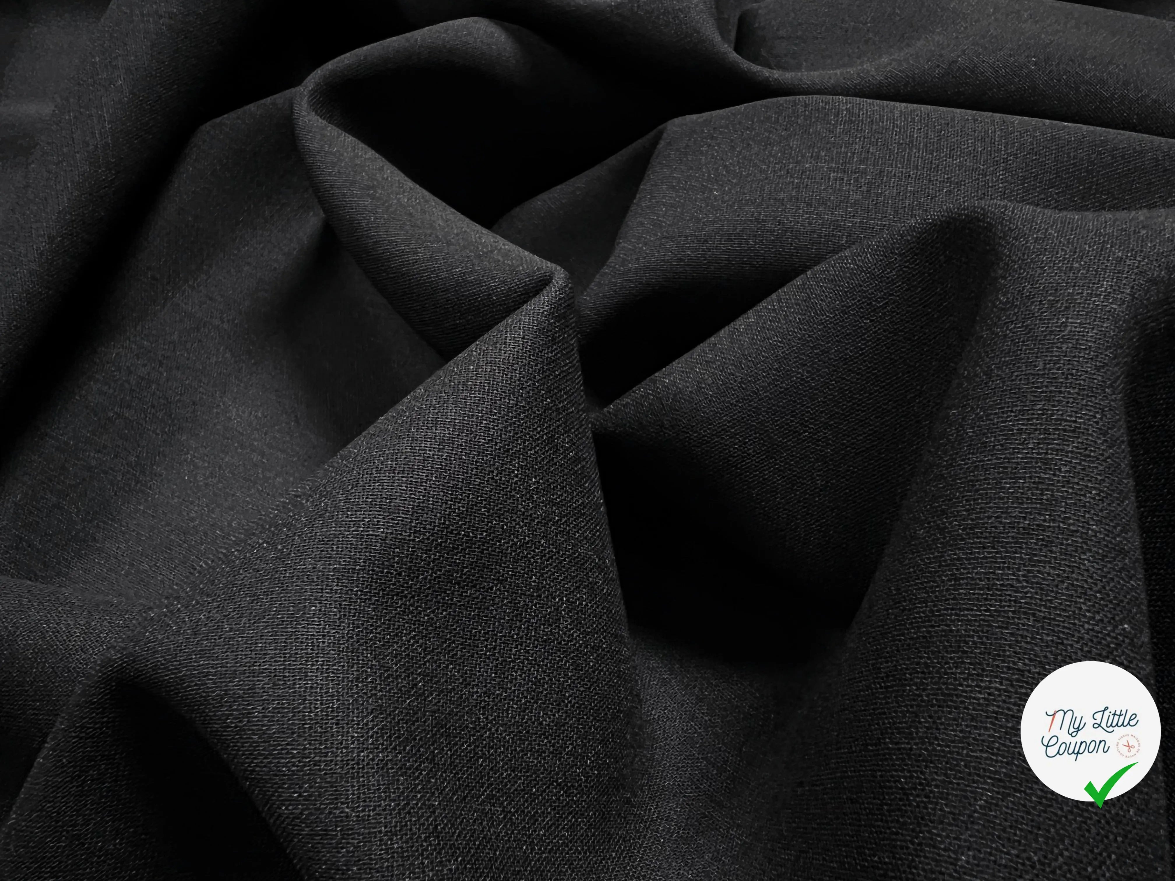 TOILE DE LAINE NOIRE TOUTE SIMPLE - coupon de 3 mĂštres - My Little Coupon - tissu - coudre