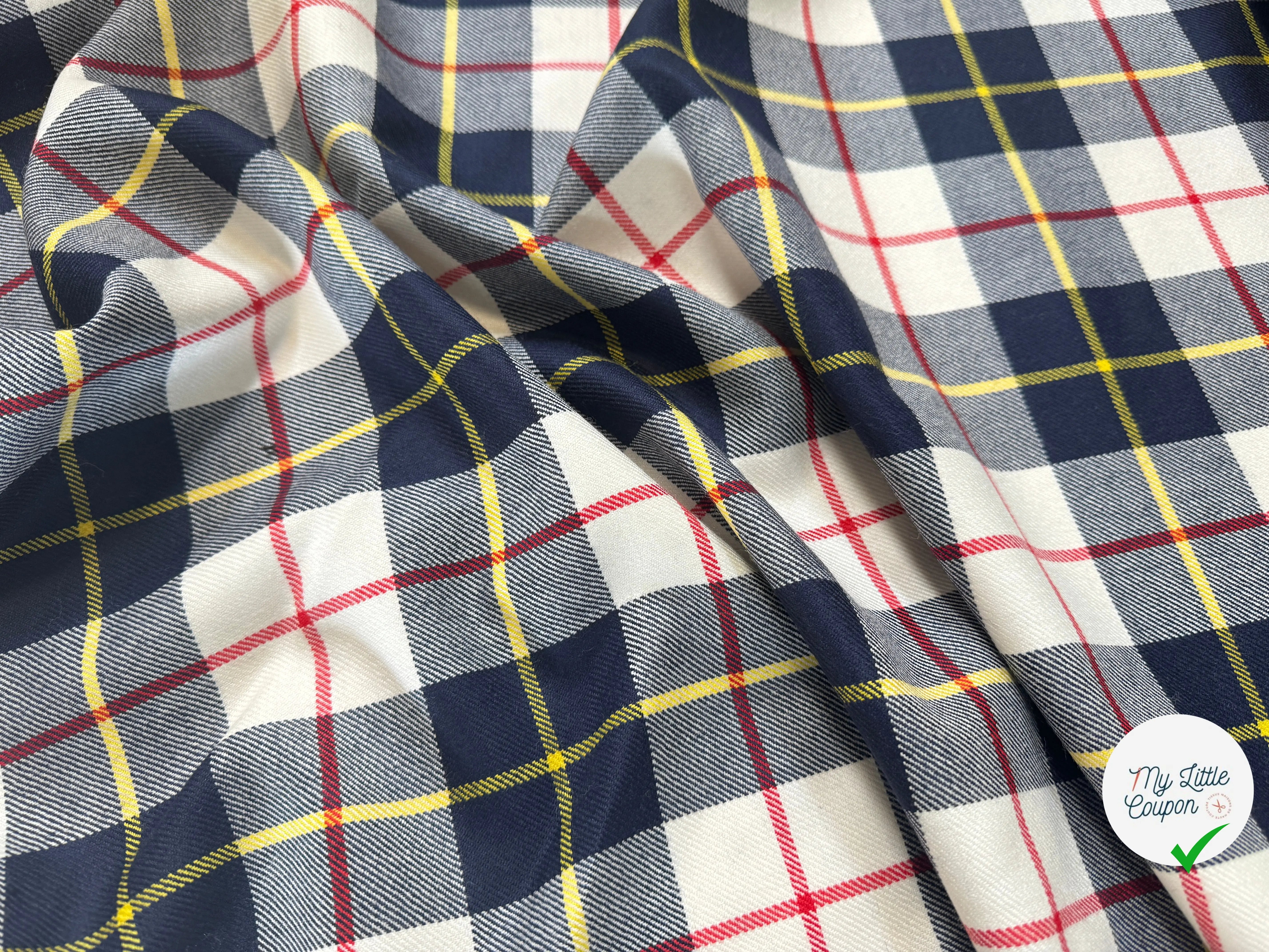 TOILE DE LAINE SERGÉE ECOSSAIS SUBLIME - My Little Coupon