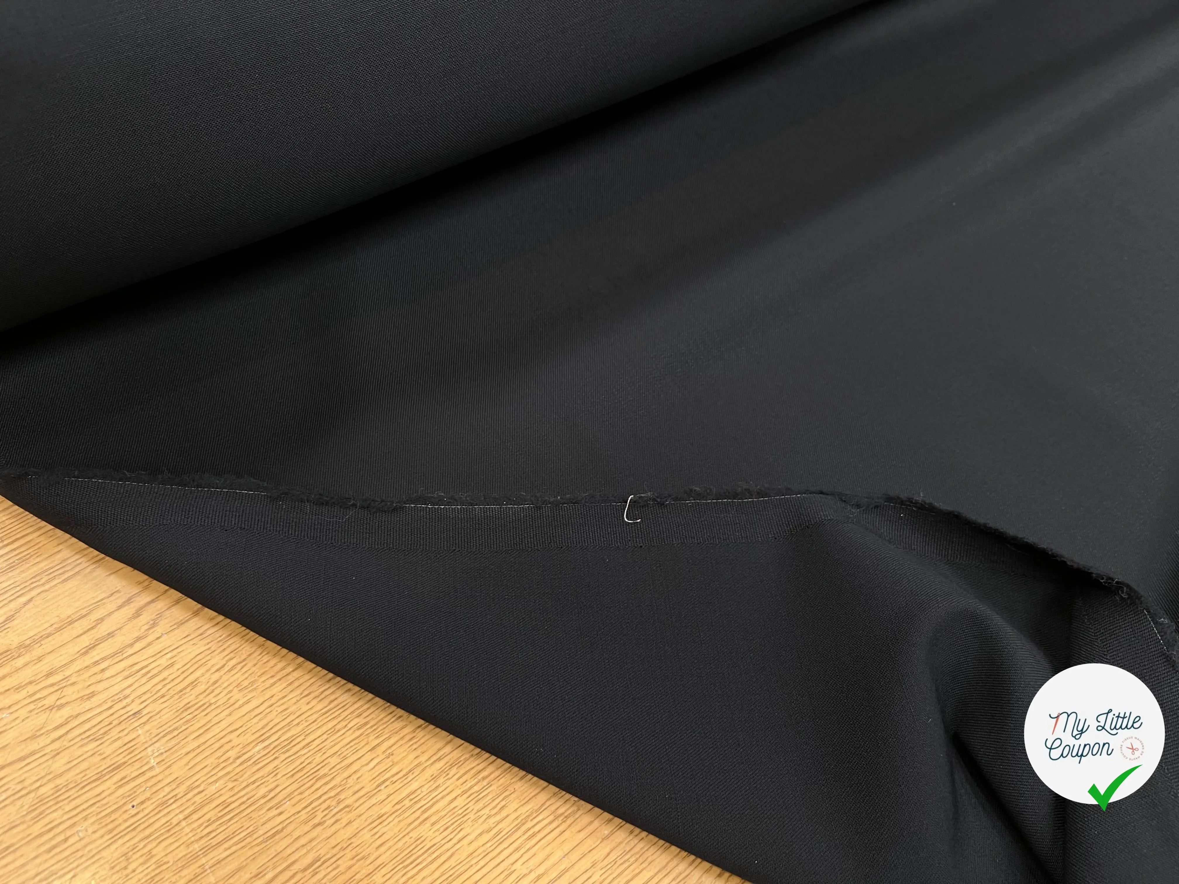 TOILE DE LAINE SERGÉE NOIR - My Little Coupon