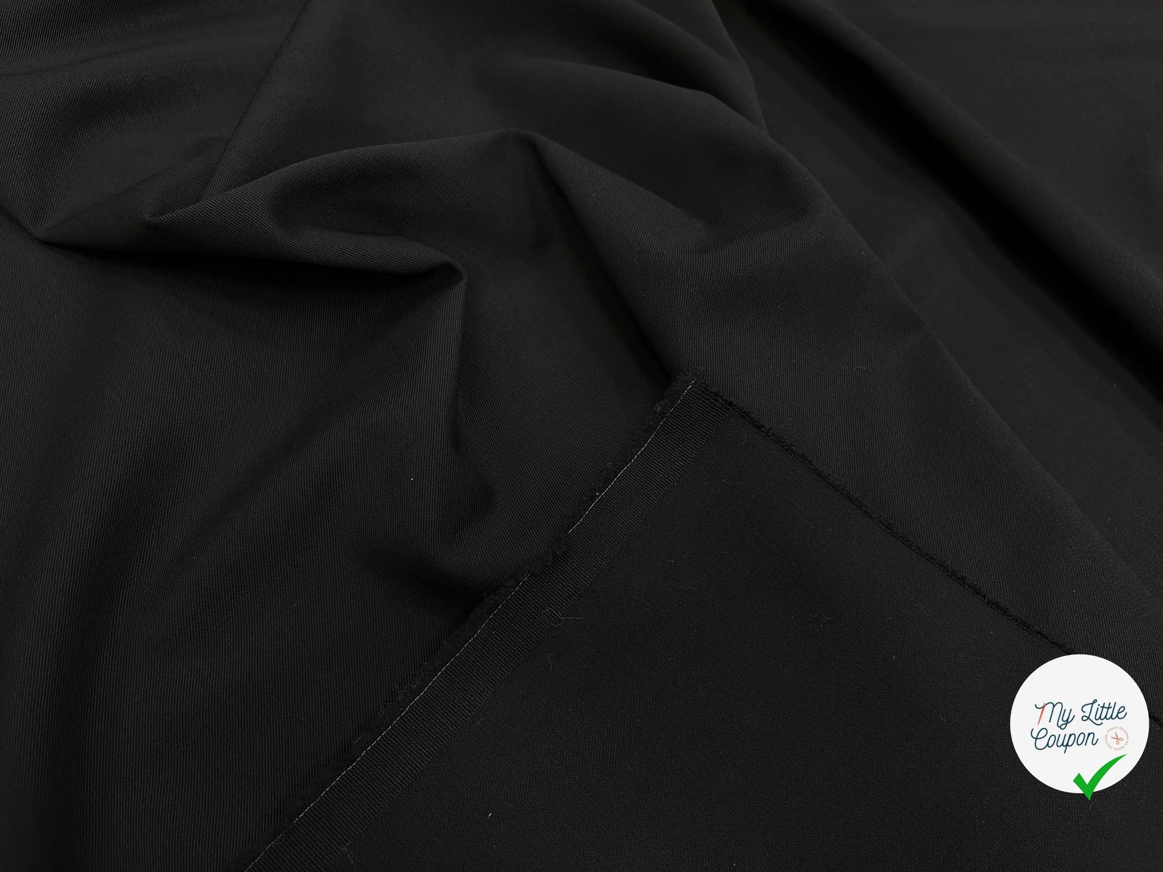 TOILE DE LAINE SERGÉE NOIR - My Little Coupon