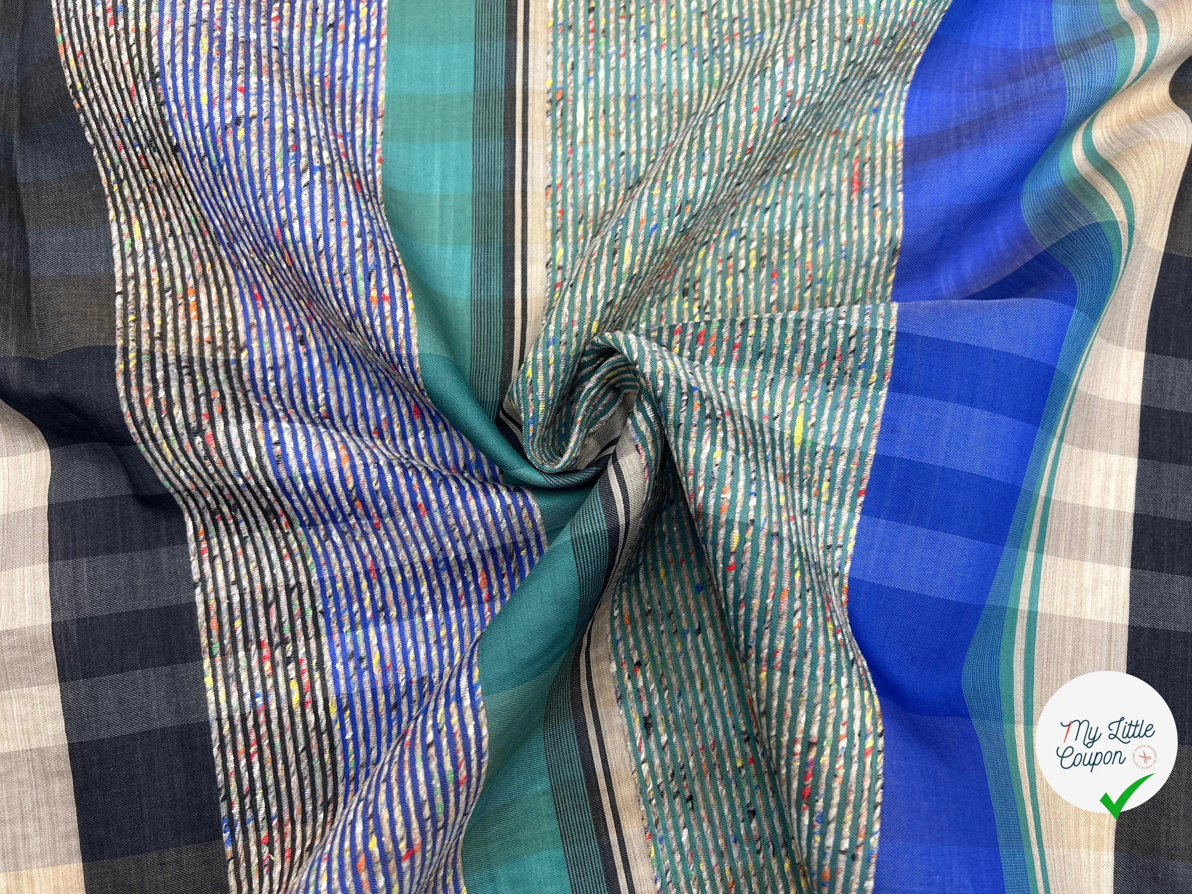 TOILE DE LAINE SOPHISTICATION MADRAS VERT - My Little Coupon - tissu - coudre