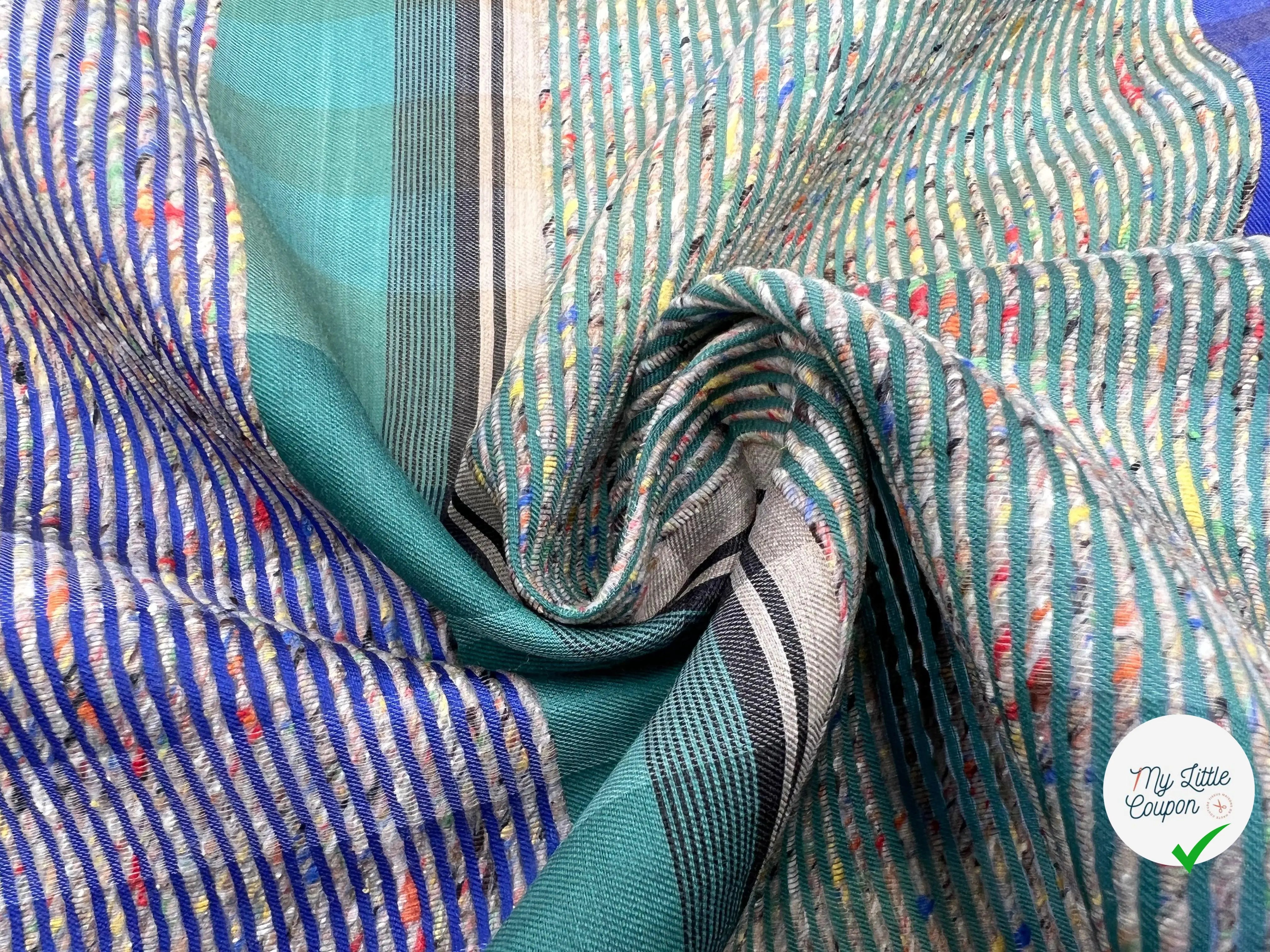 TOILE DE LAINE SOPHISTICATION MADRAS VERT - My Little Coupon - tissu - coudre