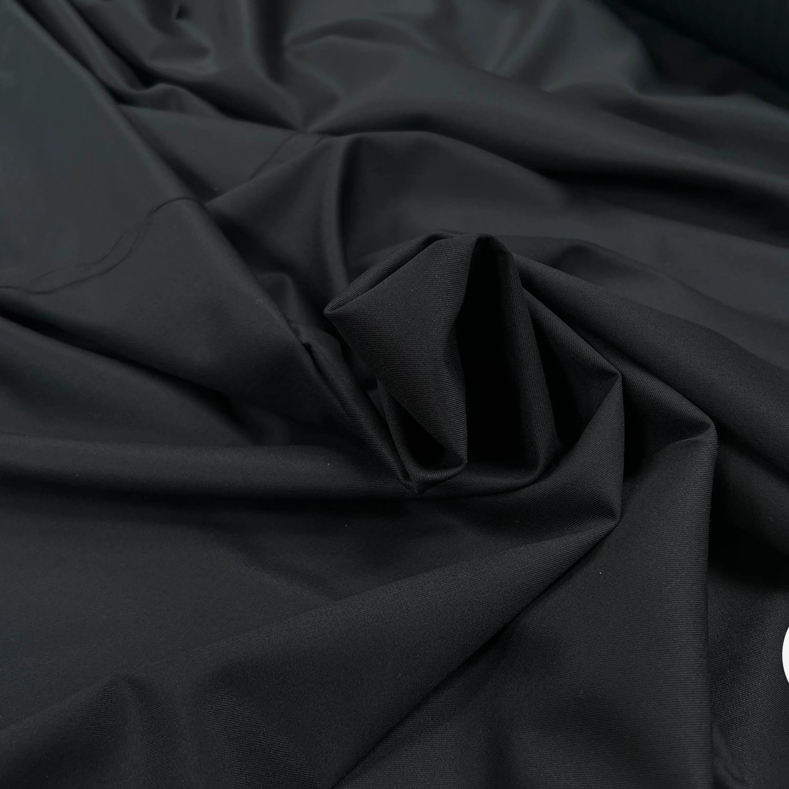 TOILE DE LAINE STRETCH NOIR UNI - My Little Coupon