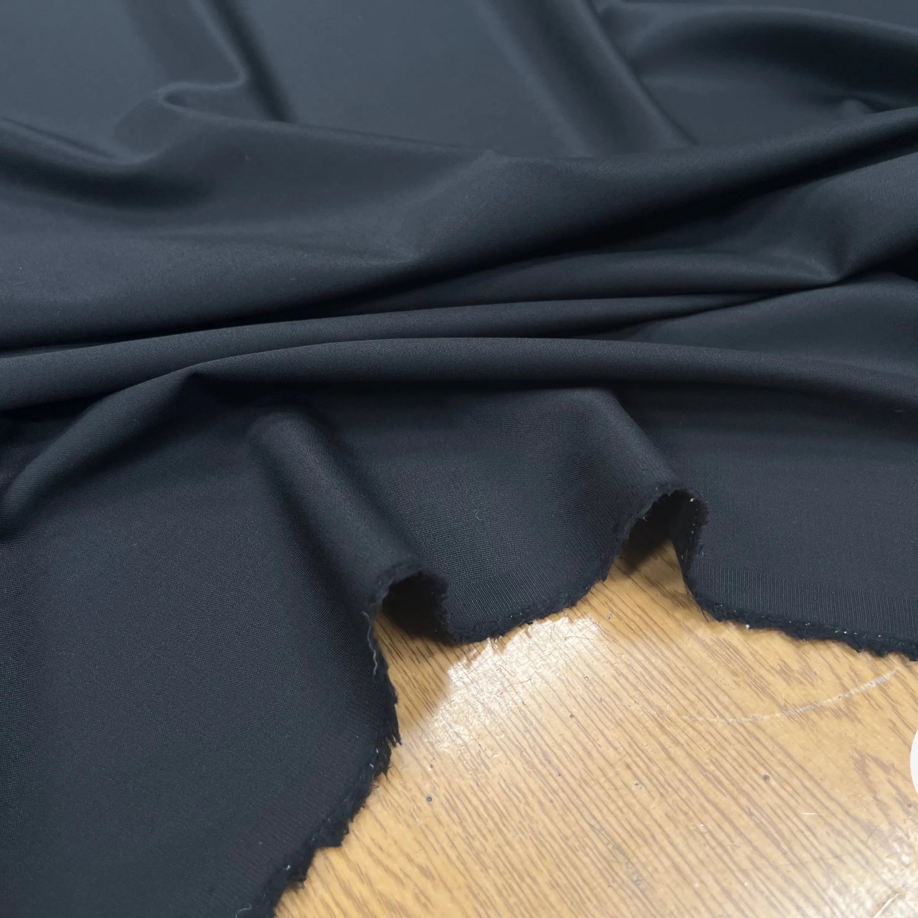 TOILE DE LAINE STRETCH NOIR UNI - My Little Coupon