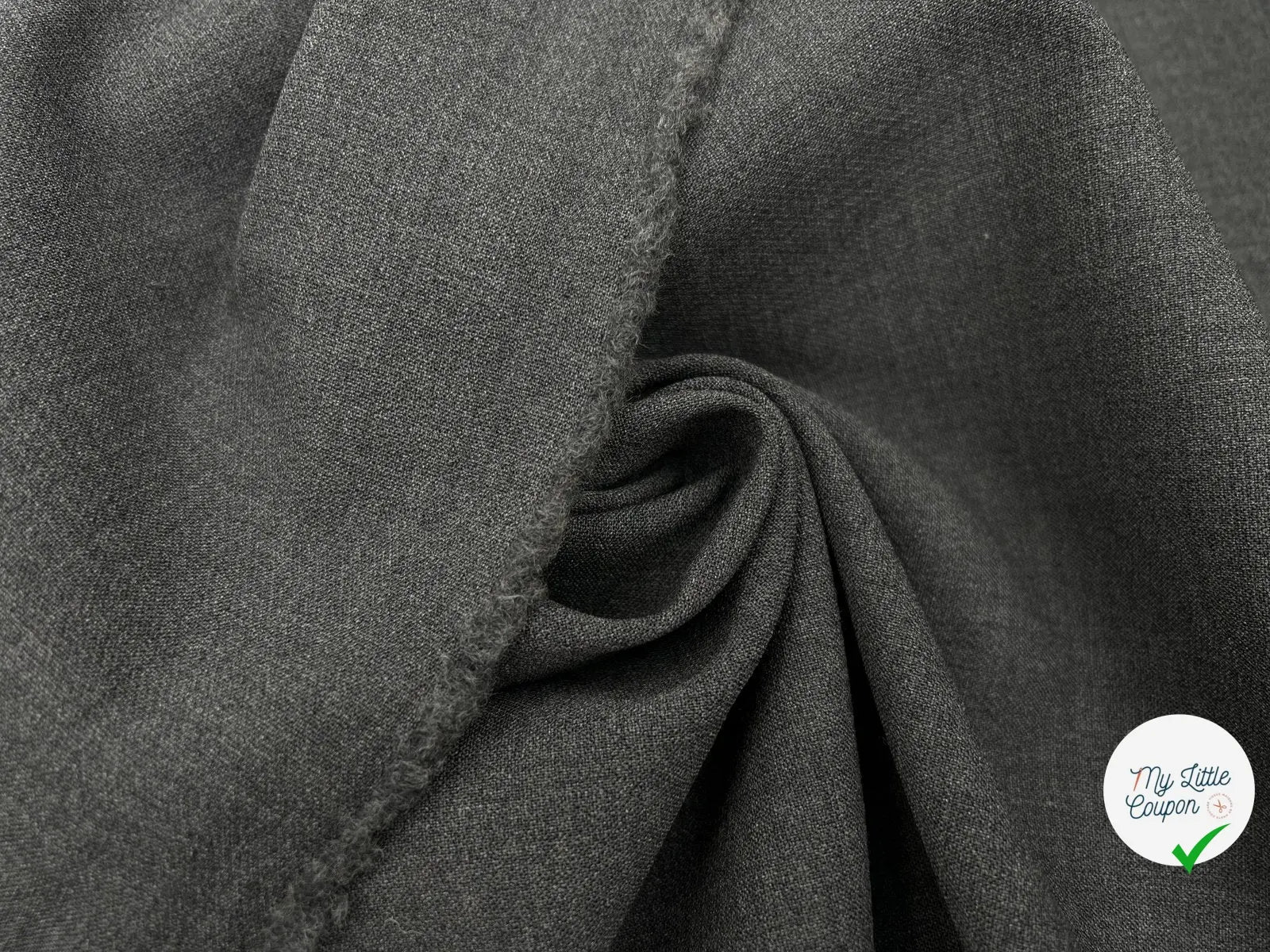 TOILE DE LAINE STRTECH GRIS SOUTENU - My Little Coupon - tissu - coudre
