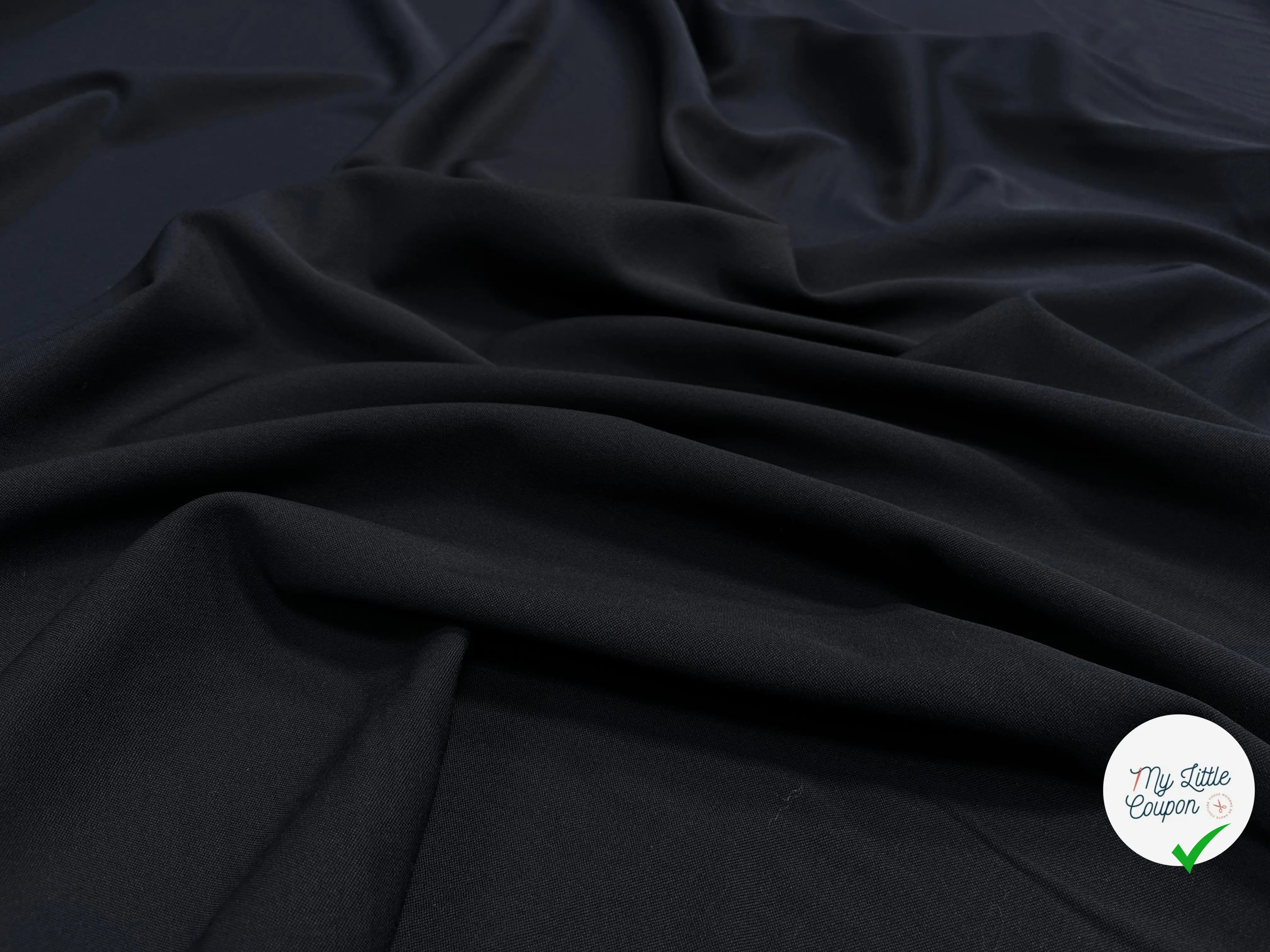 TOILE DE LAINE TEXTURÉ SOUPLE (BLEU MARINE) - My Little Coupon