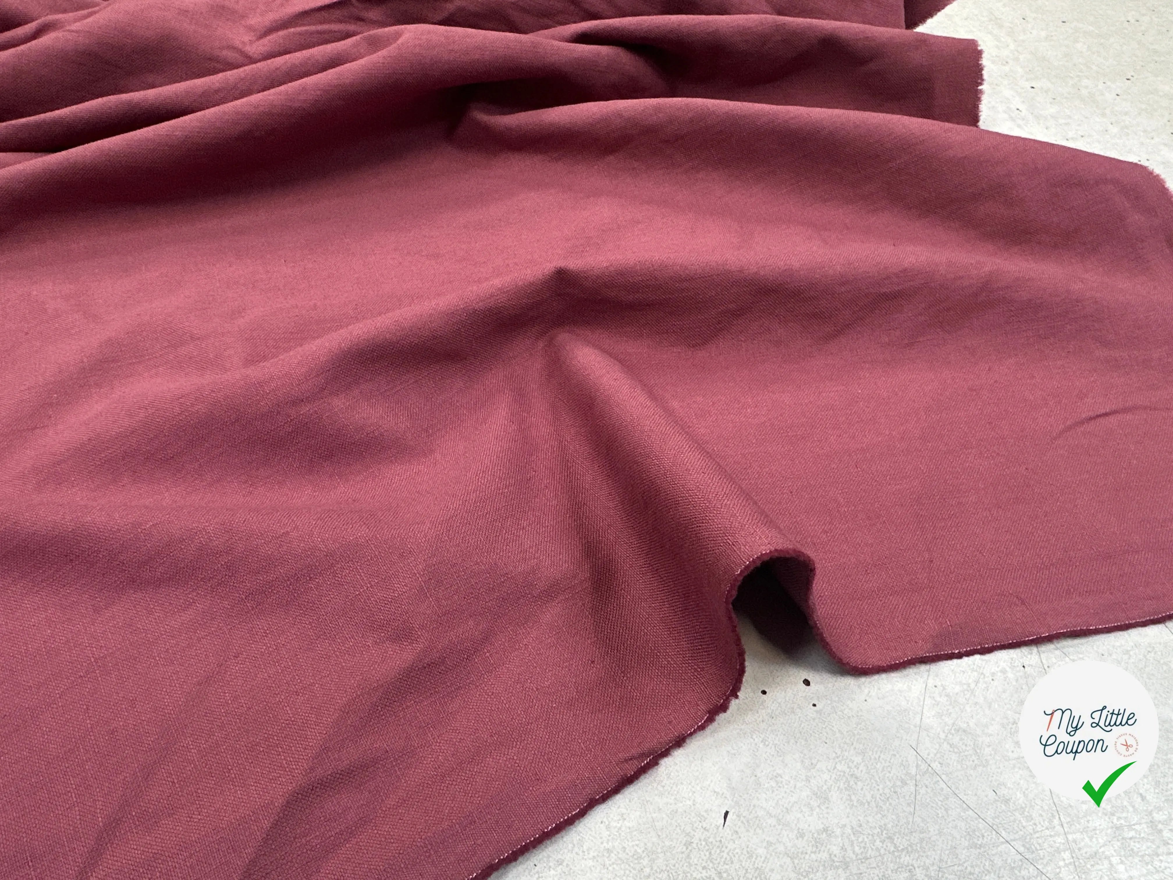 TOILE DE LIN COTON BURGUNDY MSO