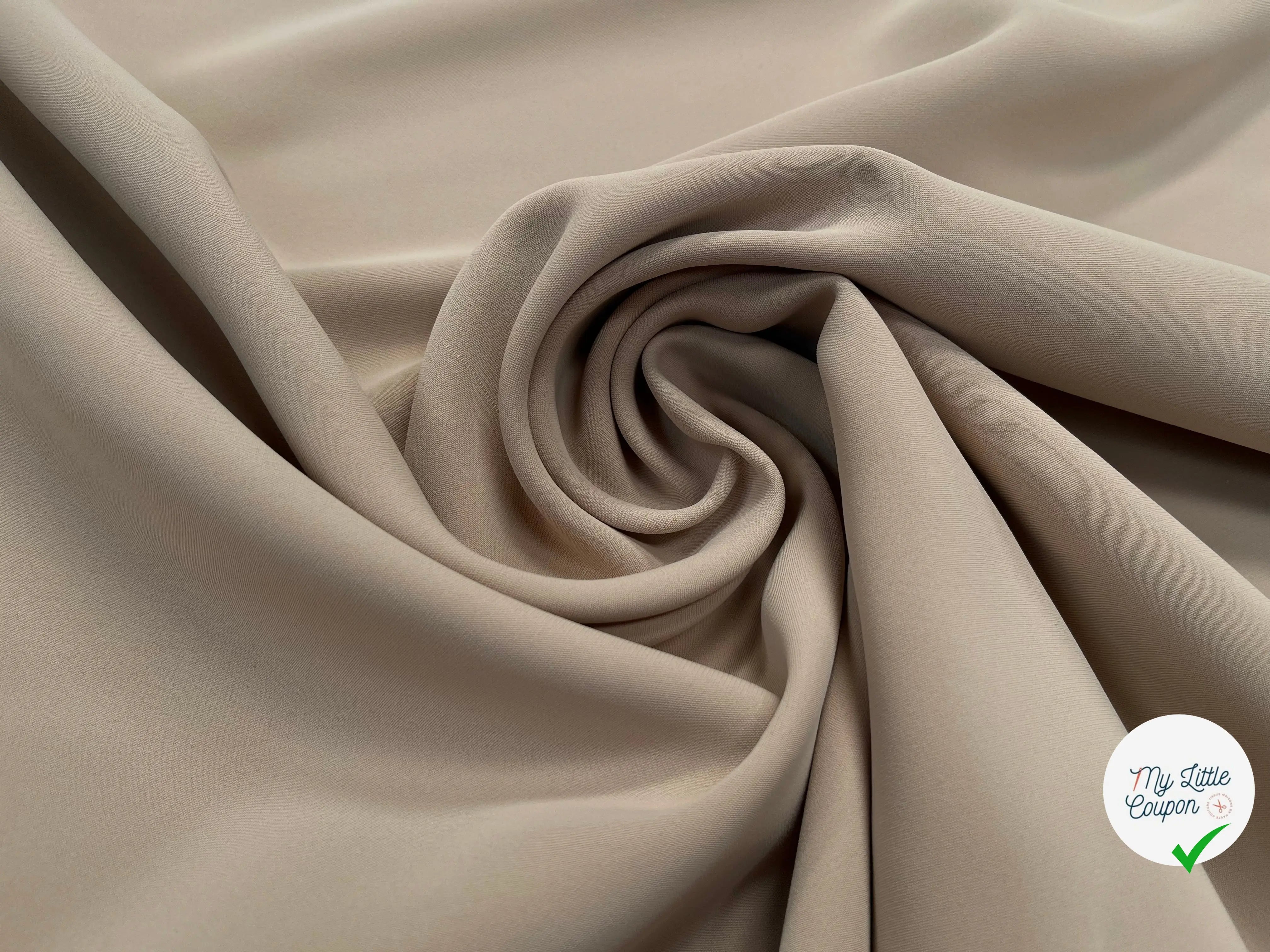 TOILE DOUBLE ETTOFE BEIGE SABLE STRETCH - My Little Coupon