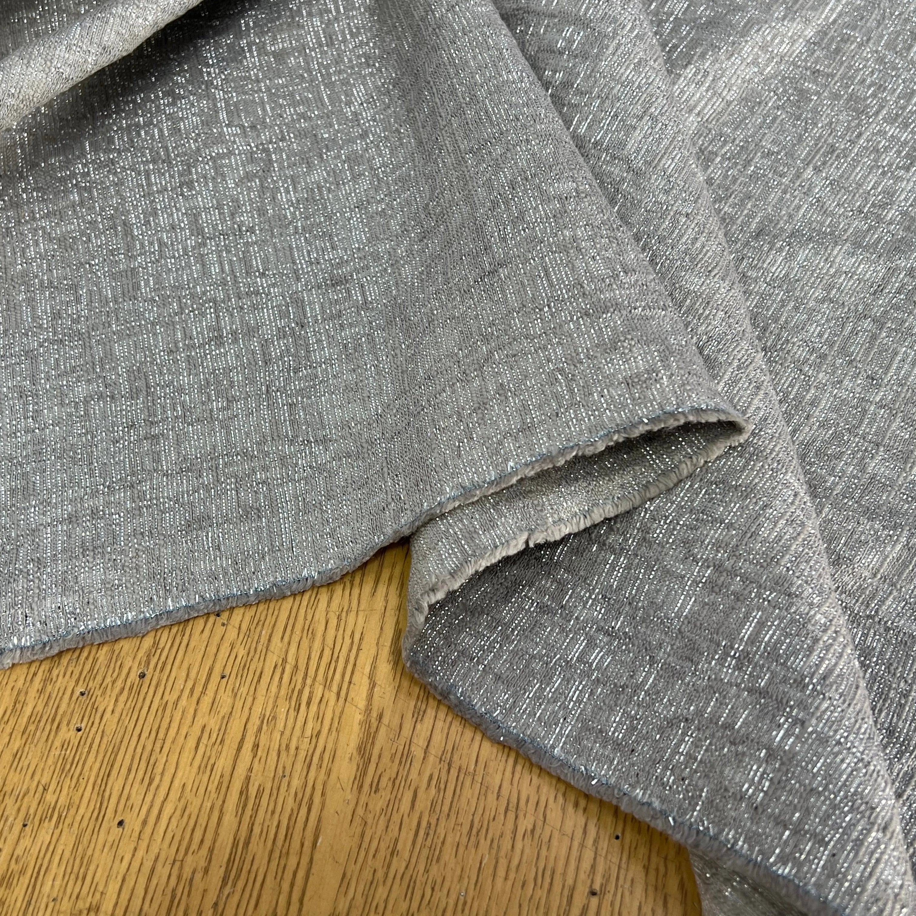 TOILE FIL À FIL TEXTURÉE BEIGE FILS ARGENTÉ - My Little Coupon