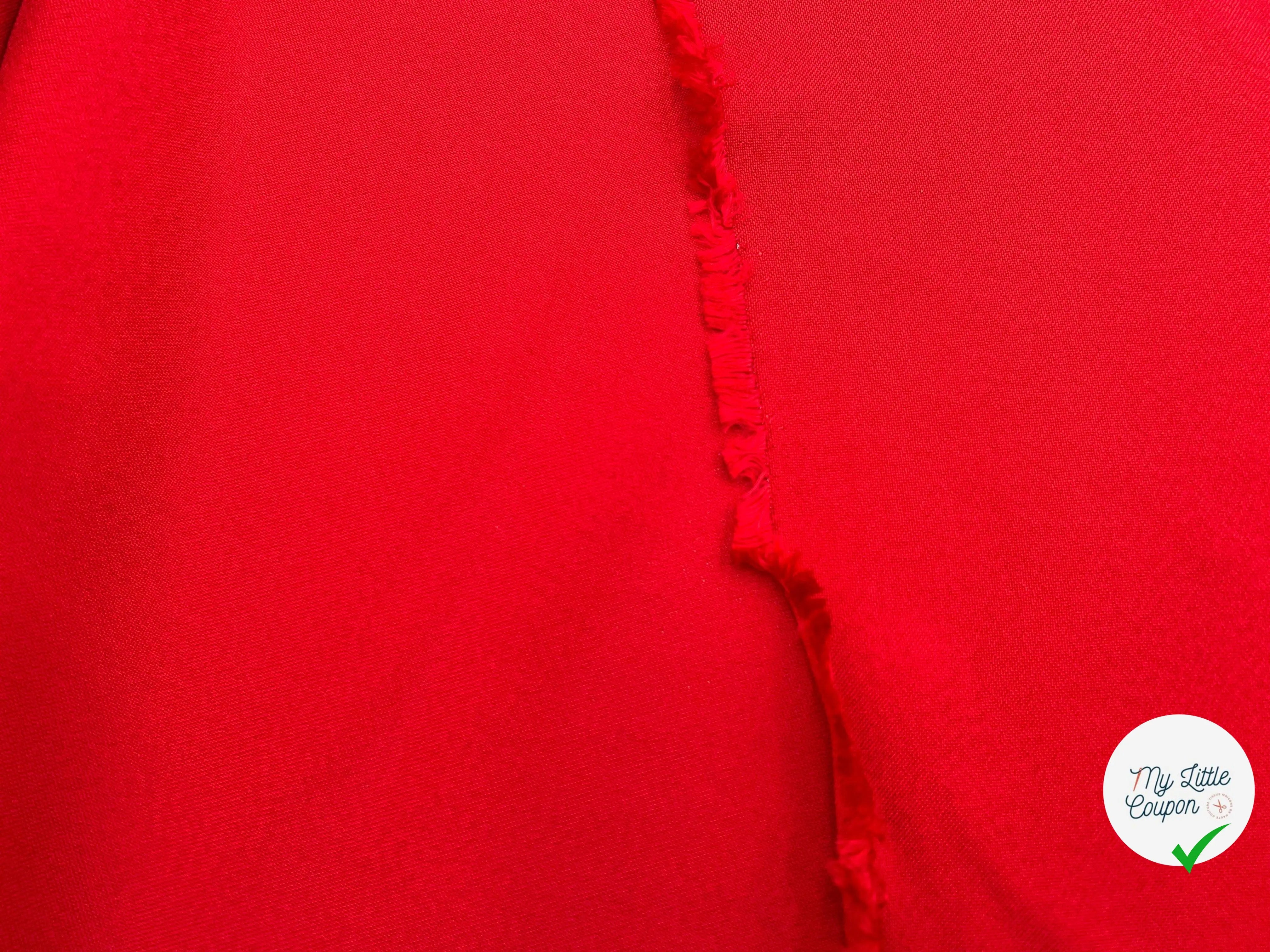 TOILE FLUIDE RUSTIQUE ROUGE VIF - My Little Coupon - tissu - coudre