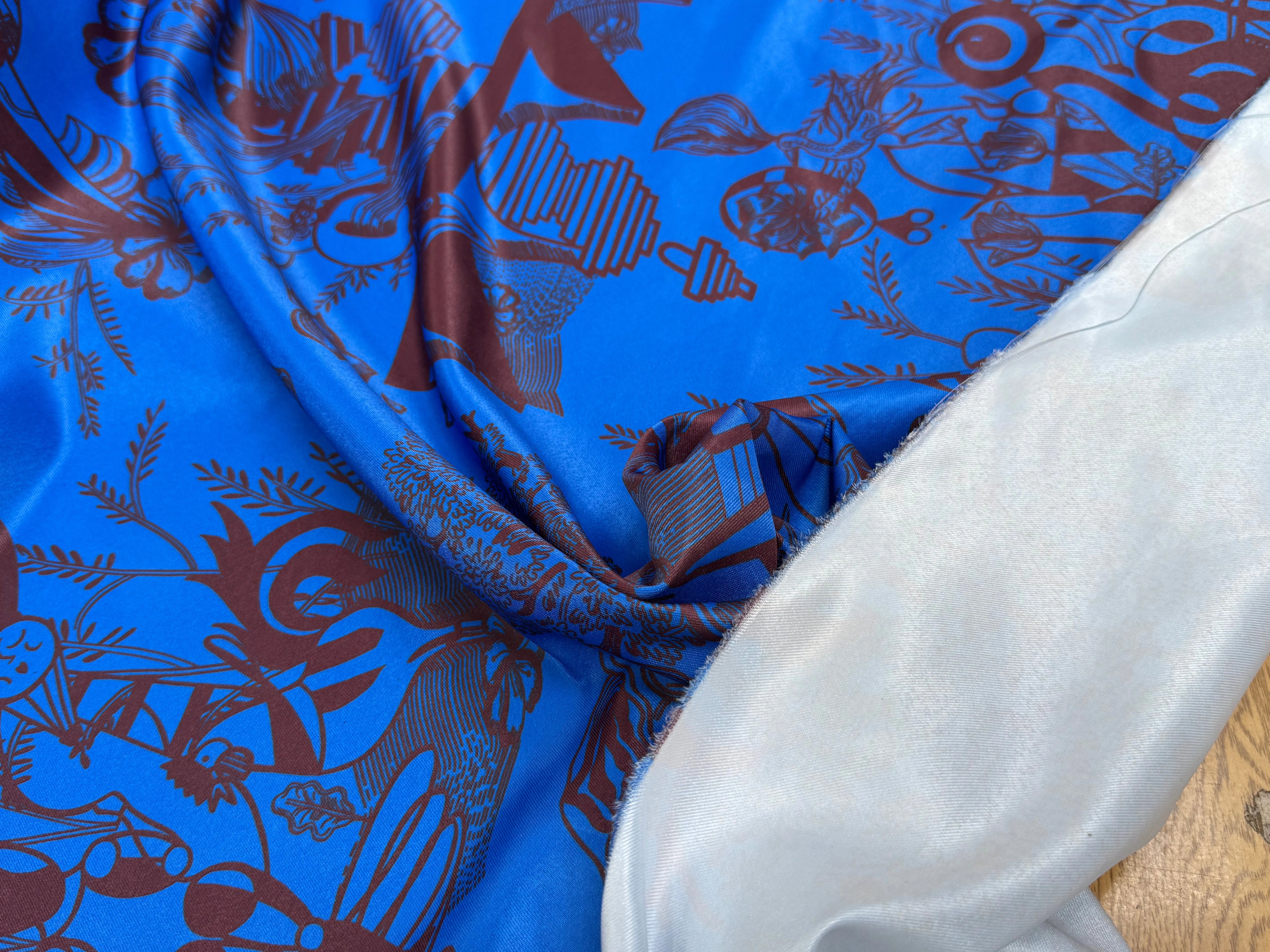 TOILE FOND BLEU A MOTIF - My Little Coupon
