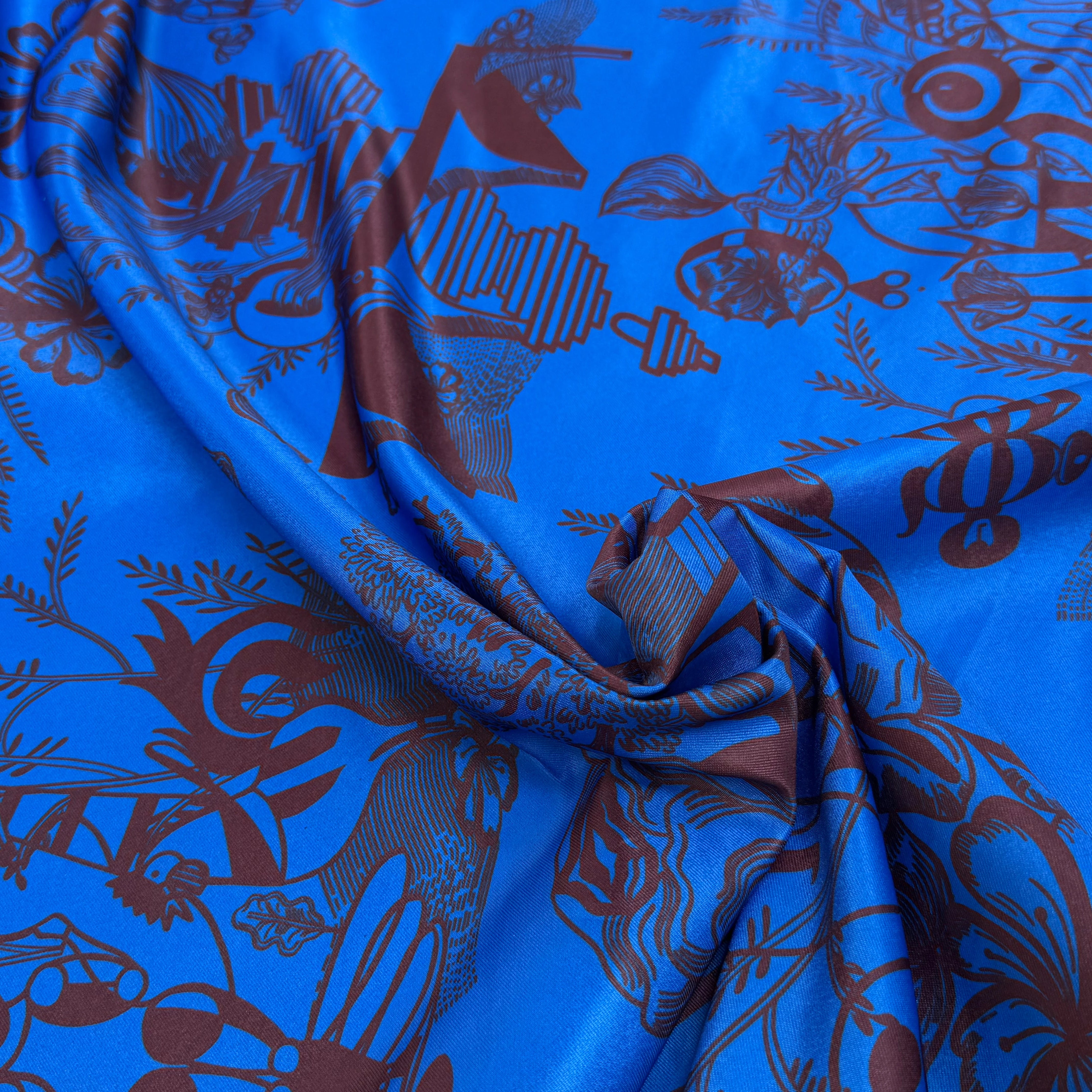 TOILE FOND BLEU A MOTIF - My Little Coupon