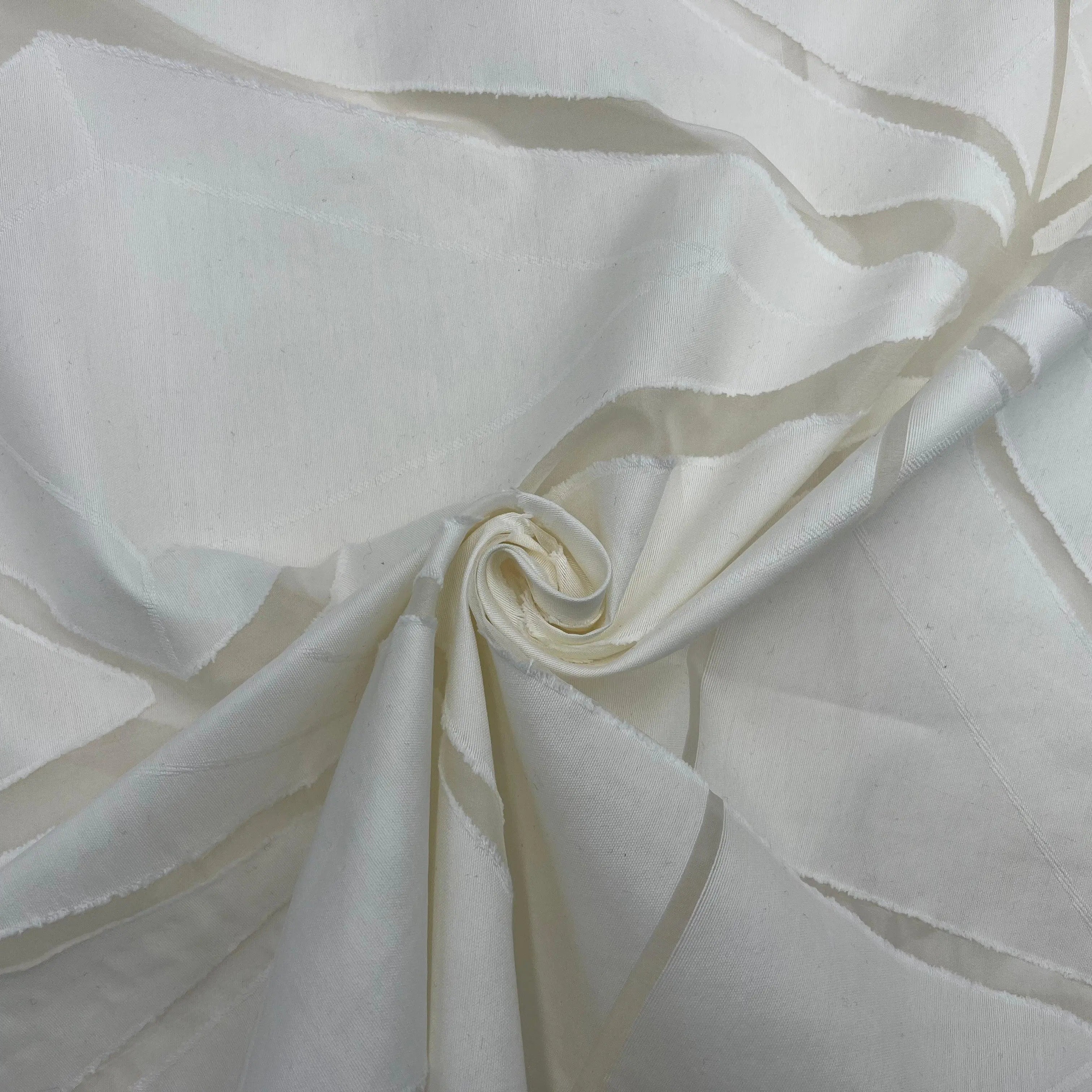 TOILE GÉOMÉTRIQUE FIL COUPÉ BLANC - coupon de tissu de 3 mètres - My Little Coupon - tissu - coudre