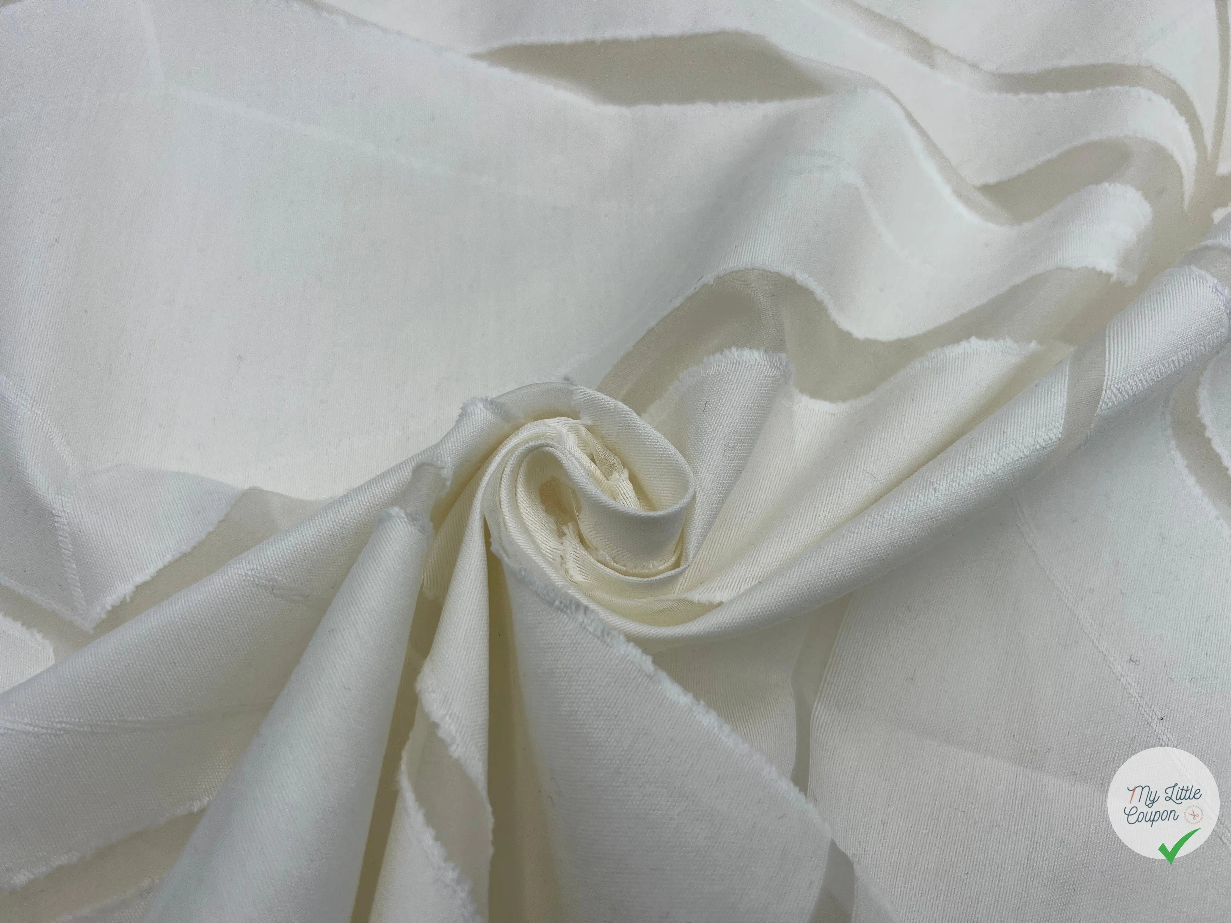 TOILE GĂOMĂTRIQUE FIL COUPĂ BLANC - coupon de tissu de 3 mĂštres - My Little Coupon - tissu - coudre