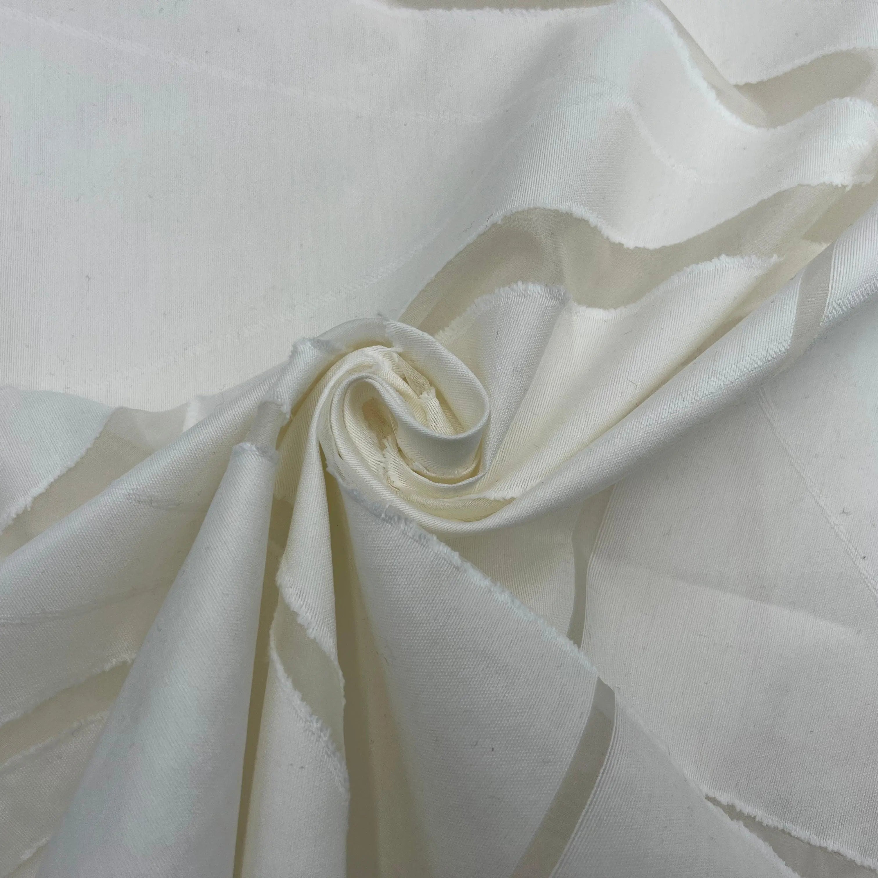 TOILE GÉOMÉTRIQUE FIL COUPÉ BLANC - coupon de tissu de 3 mètres - My Little Coupon - tissu - coudre