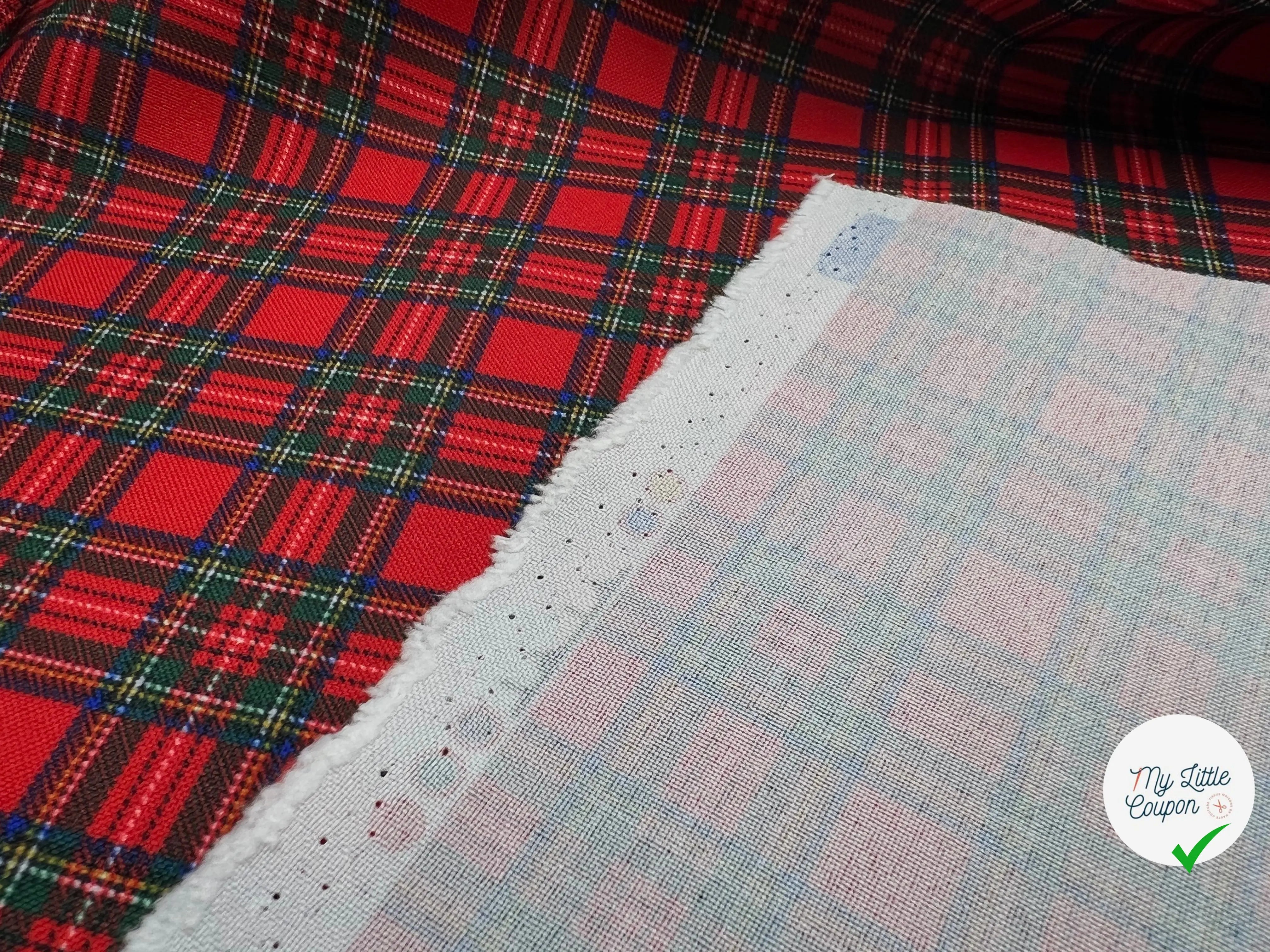TOILE IMPRIMÉ ÉCOSSAIS RENTRÉE DES CLASSES - coupon de tissu de 3 mètres - My Little Coupon - tissu - coudre