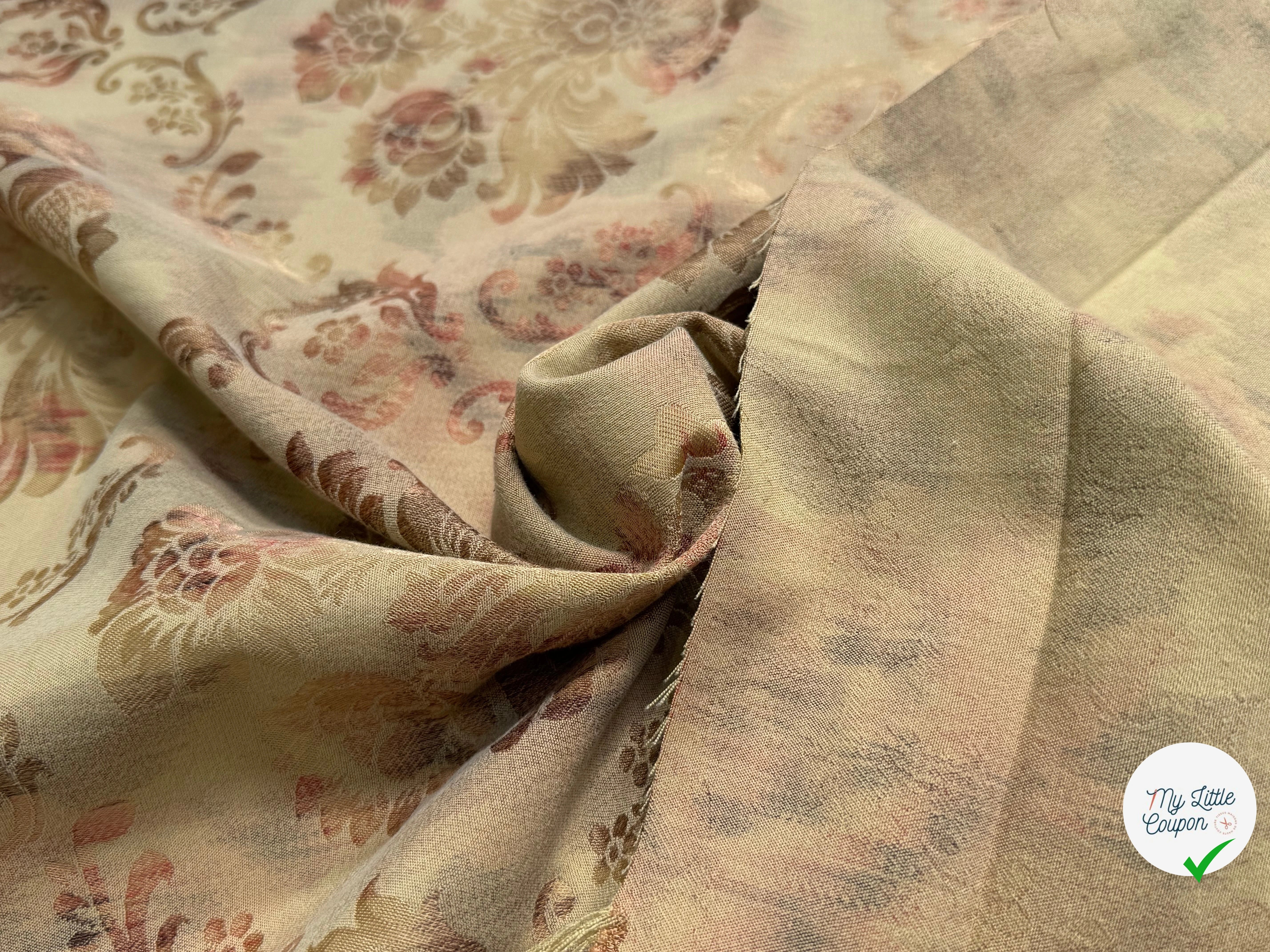 TOILE JACQUARD LOURDE IMPÉRIAL MOTIFS FLORAUX - My Little Coupon