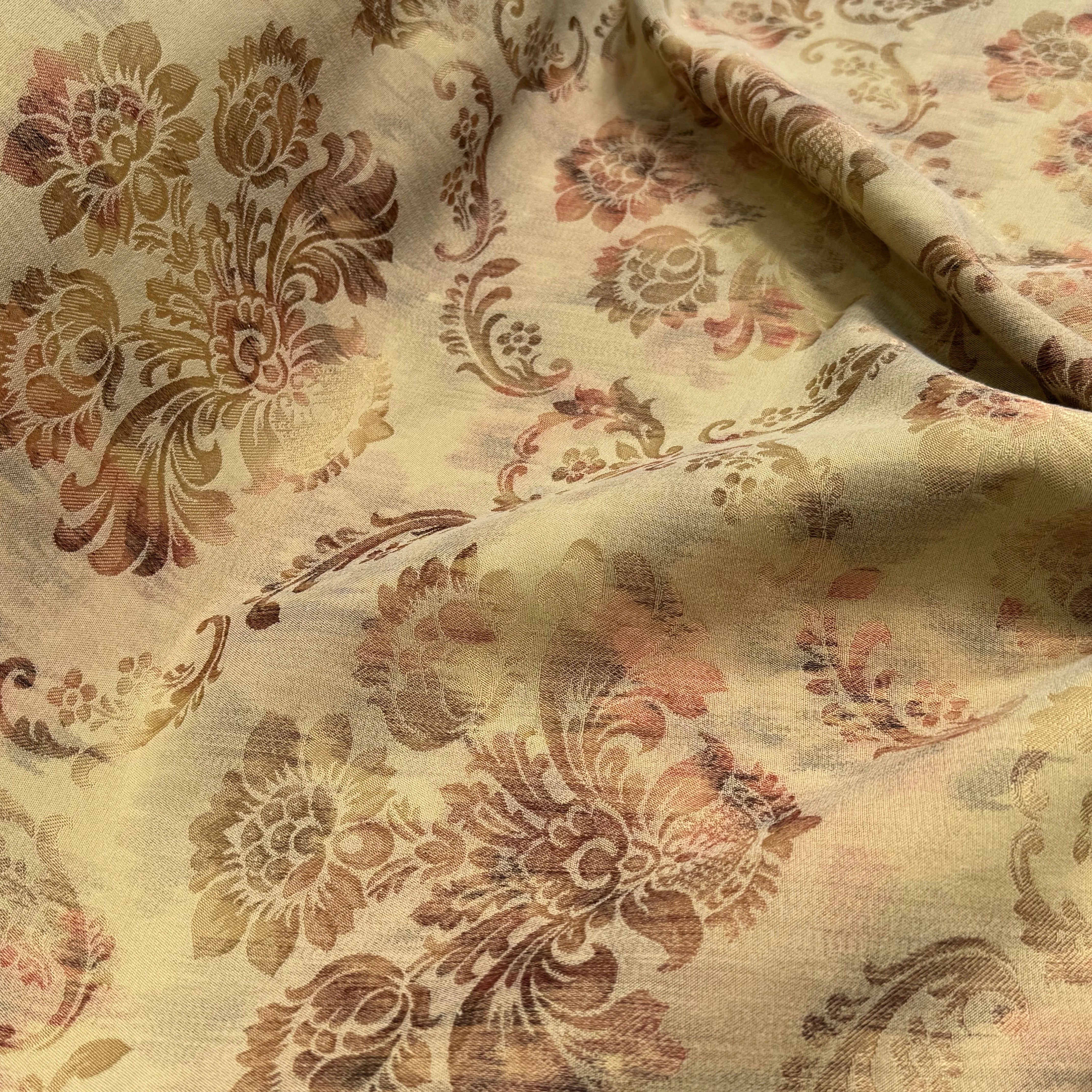 TOILE JACQUARD LOURDE IMPÉRIAL MOTIFS FLORAUX - My Little Coupon